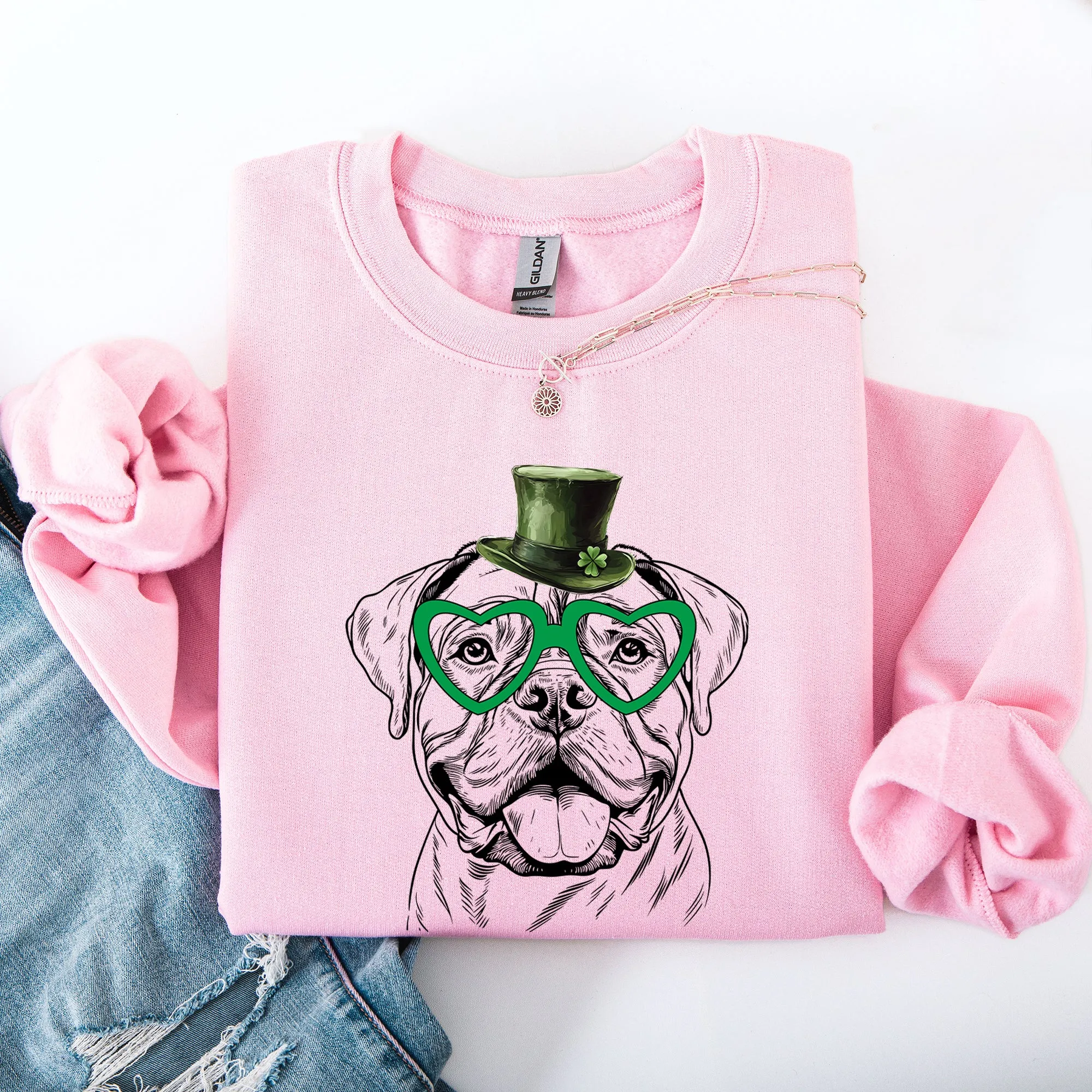 Bull Mastiff, Adorable Dog, St Patrick's Day, Lucky, Irish Sweatshirt sold by Refinery Number One product image thumbnail 3