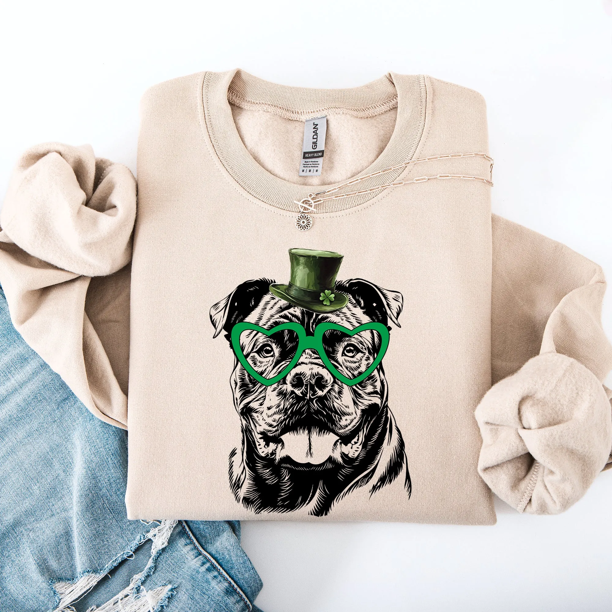 Cane Corso, Adorable Dog, St Patrick's Day, Lucky, Irish Sweatshirt sold by Refinery Number One product image thumbnail 5