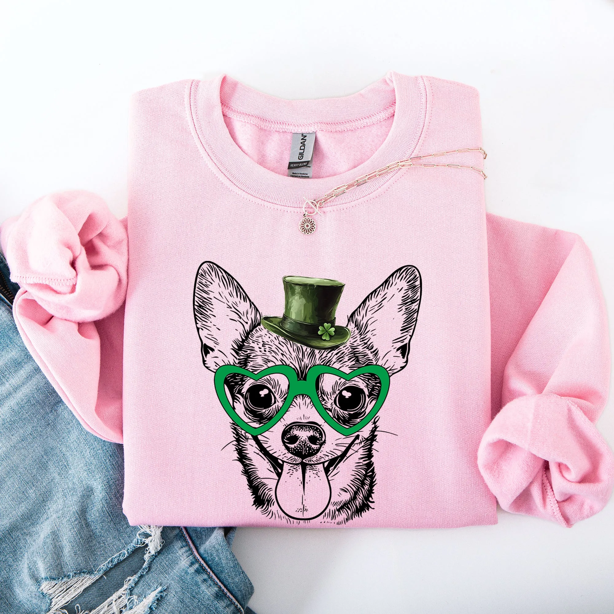 Chihuahua, Adorable Dog, St Patrick's Day, Lucky, Irish Sweatshirt sold by Refinery Number One