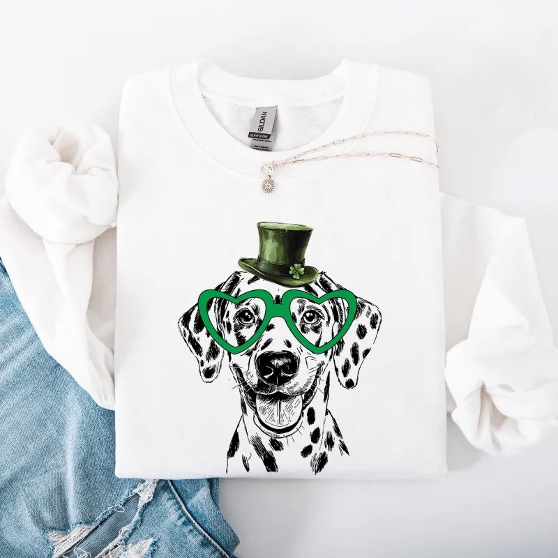 Dalmatian, Adorable Dog, St Patrick's Day, Lucky, Irish Sweatshirt sold by Refinery Number One