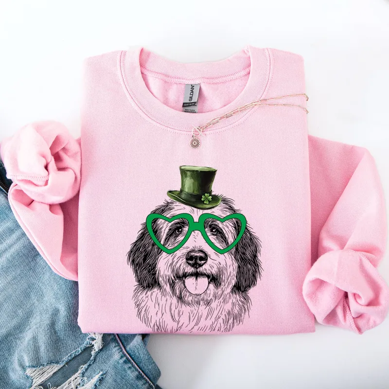 English Sheepdog, Adorable Dog, St Patrick's Day, Lucky, Irish Sweatshirt sold by Refinery Number One