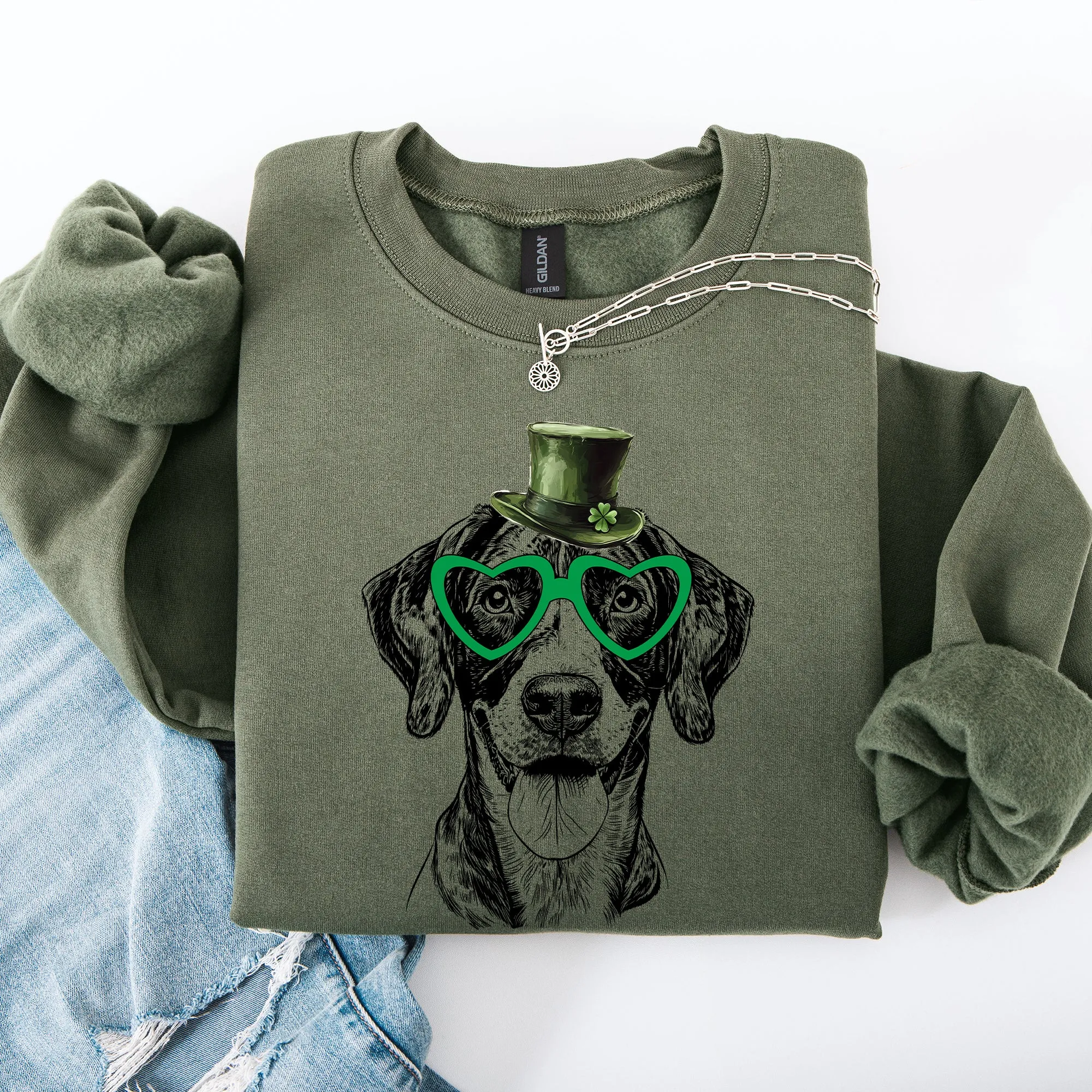 German Shorthaired, Adorable Dog, St Patrick's Day, Lucky, Irish Sweatshirt sold by Refinery Number One product image thumbnail 3