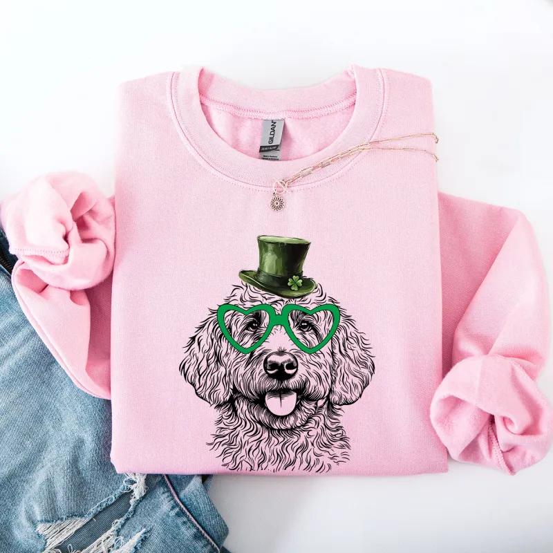 Goldendoodle, Adorable Dog, St Patrick's Day, Lucky, Irish Sweatshirt sold by Refinery Number One