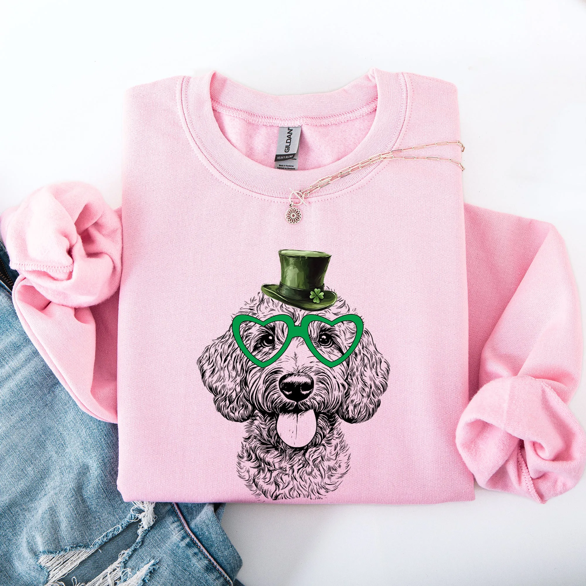 Labradoodle, Adorable Dog, St Patrick's Day, Lucky, Irish Sweatshirt sold by Refinery Number One product image thumbnail 3