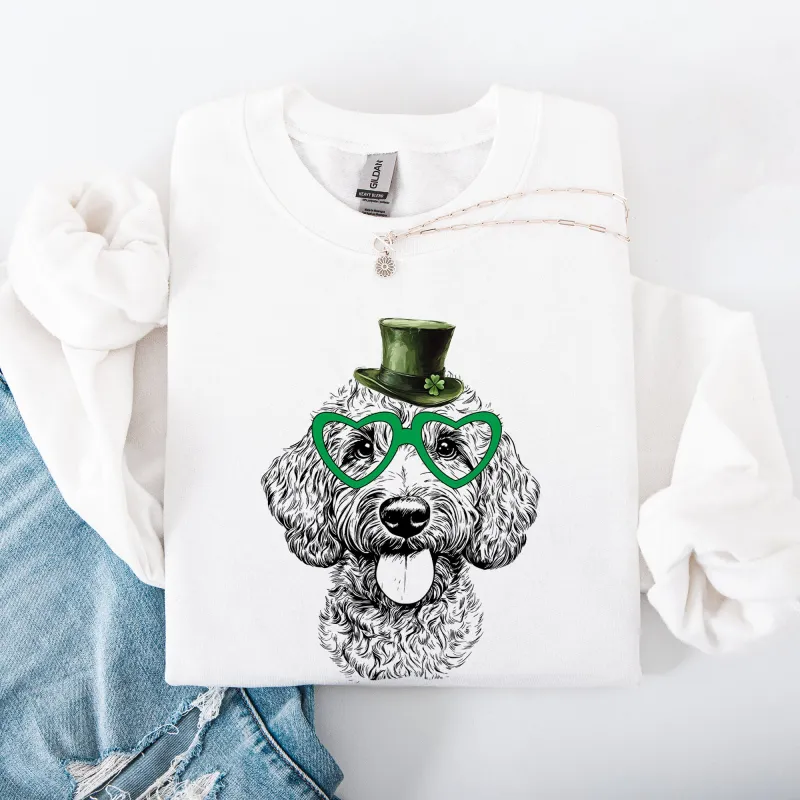 Labradoodle, Adorable Dog, St Patrick's Day, Lucky, Irish Sweatshirt sold by Refinery Number One