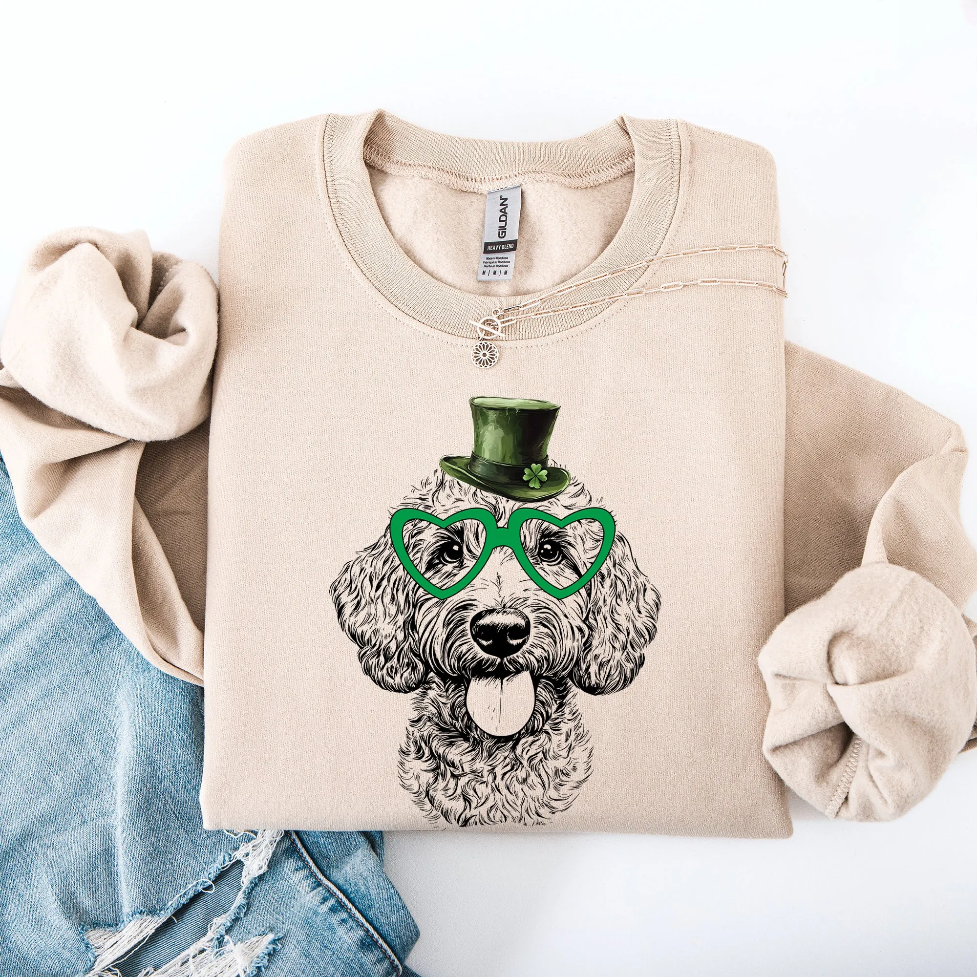 Labradoodle, Adorable Dog, St Patrick's Day, Lucky, Irish Sweatshirt sold by Refinery Number One product image thumbnail 5
