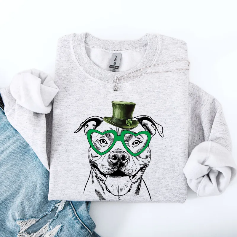 Pitbull, Adorable Dog, St Patrick's Day, Lucky, Irish Sweatshirt sold by Refinery Number One