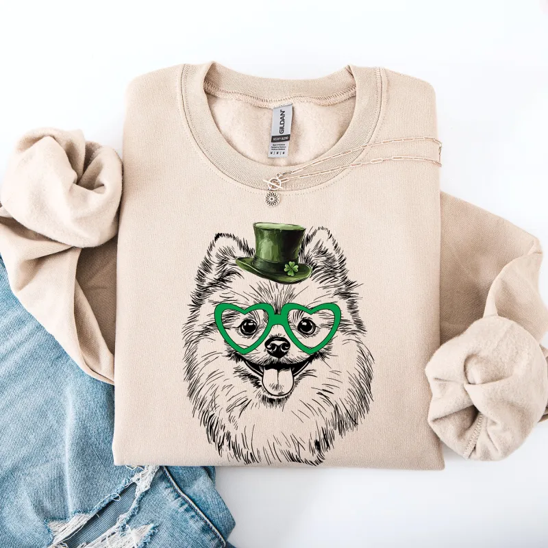 Pomeranian, Adorable Dog, St Patrick's Day, Lucky, Irish Sweatshirt sold by Refinery Number One