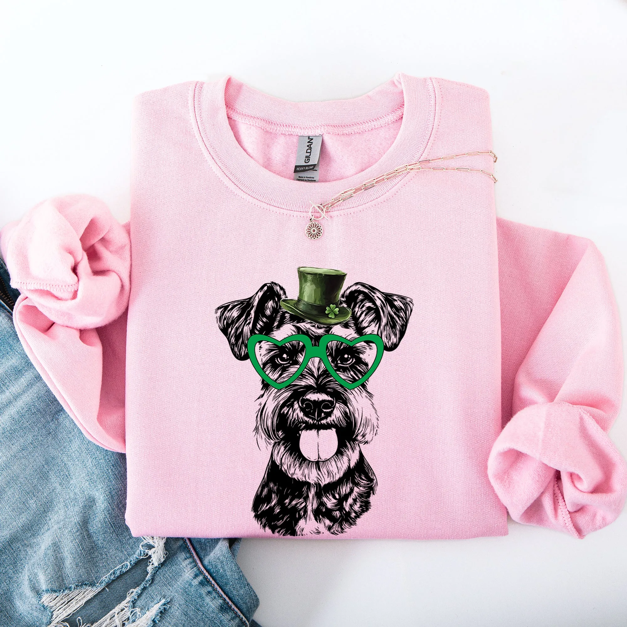 Schnauzer, Adorable Dog, St Patrick's Day, Lucky, Irish Sweatshirt sold by Refinery Number One product image thumbnail 3