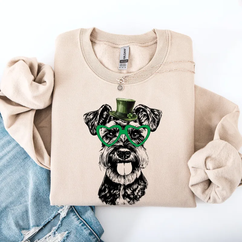 Schnauzer, Adorable Dog, St Patrick's Day, Lucky, Irish Sweatshirt sold by Refinery Number One