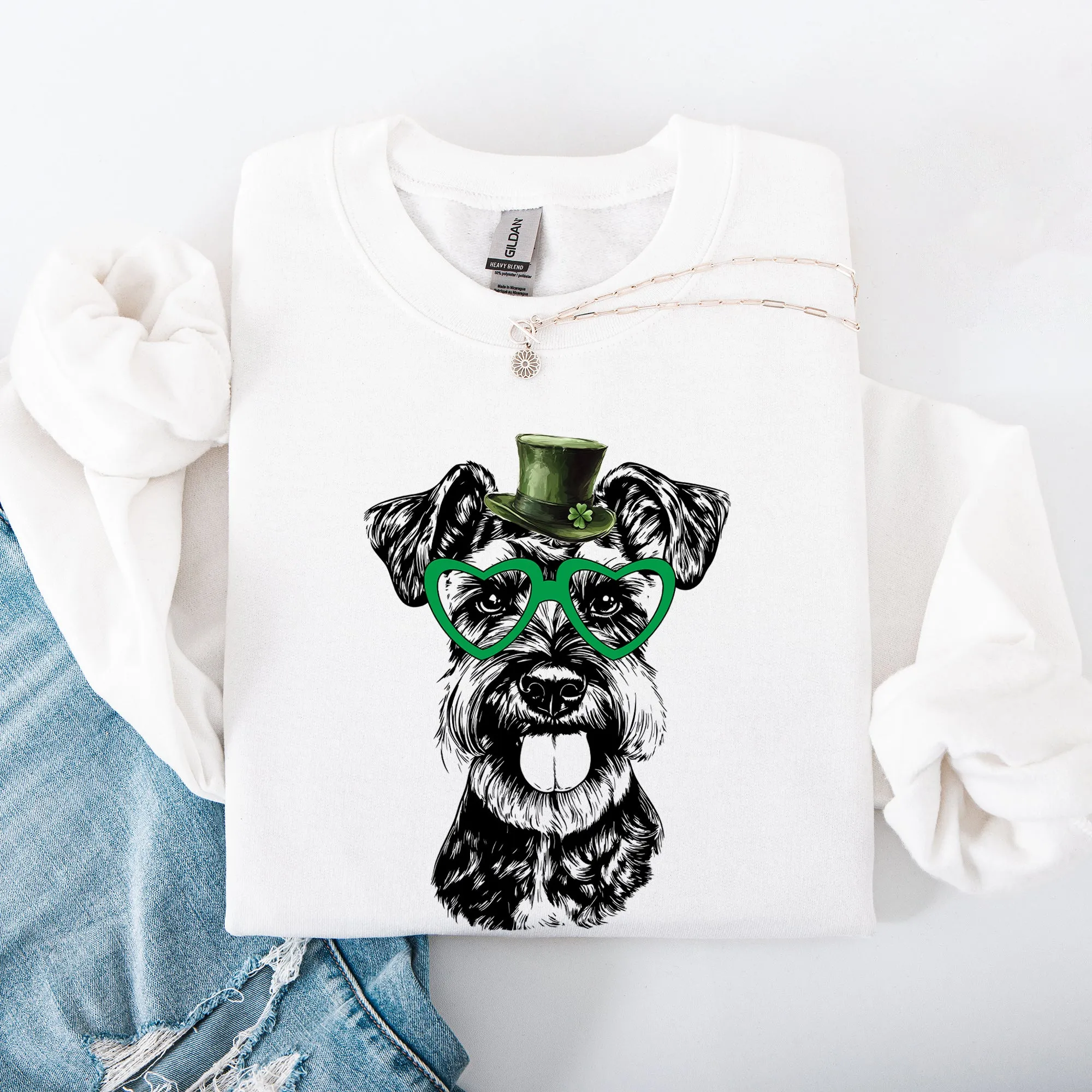 Schnauzer, Adorable Dog, St Patrick's Day, Lucky, Irish Sweatshirt sold by Refinery Number One product image thumbnail 5