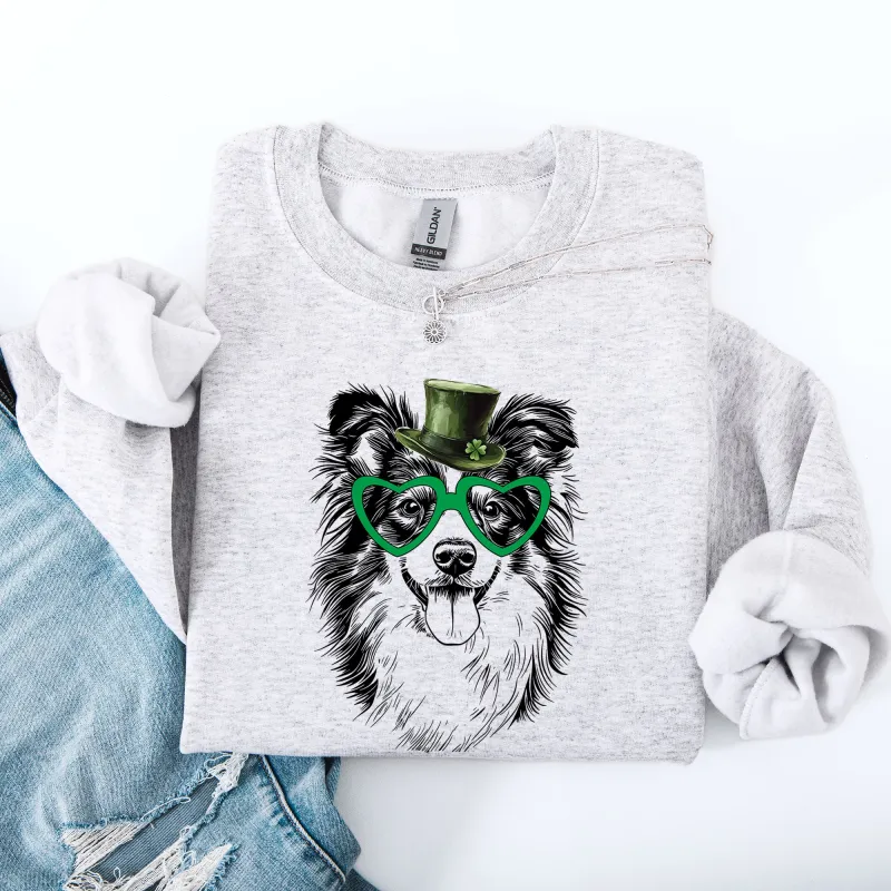Sheltie, Shetland Sheepdog, Adorable Dog, St Patrick's Day, Lucky, Irish Sweatshirt sold by Refinery Number One