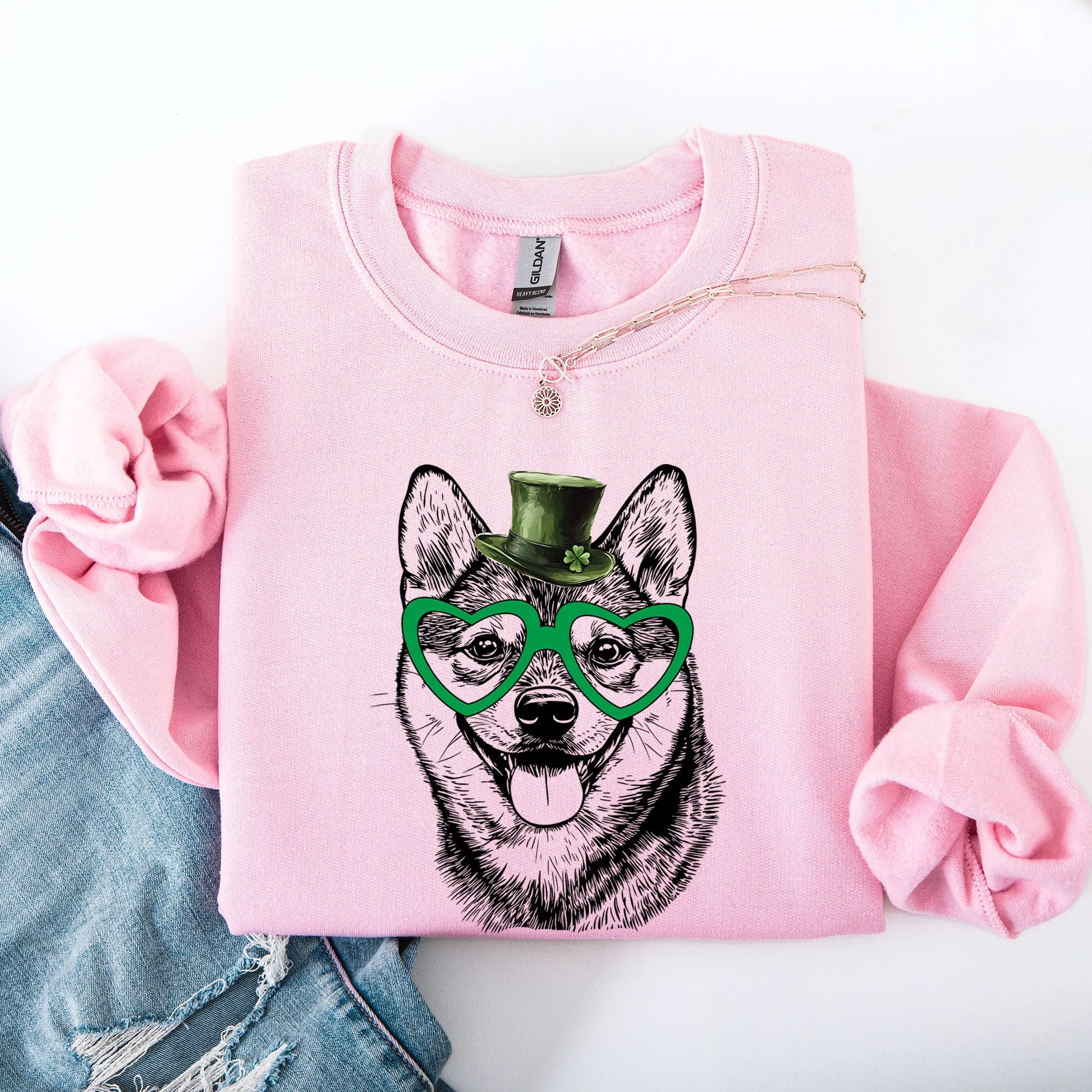 Shiba Inu, Adorable Dog, St Patrick's Day, Lucky, Irish Sweatshirt sold by Refinery Number One product image thumbnail 3
