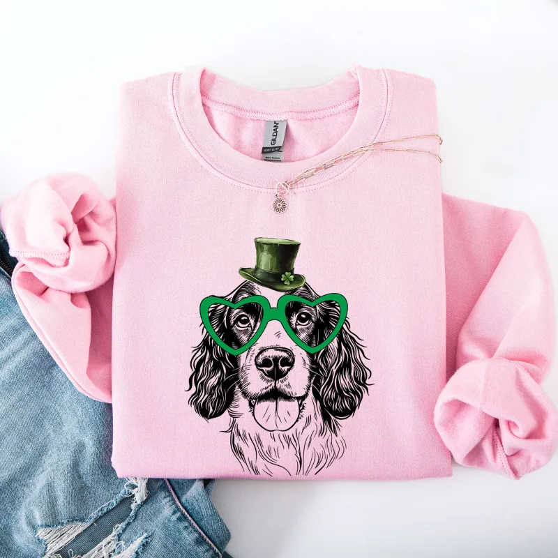 Springer Spaniel, Adorable Dog, St Patrick's Day, Lucky, Irish Sweatshirt sold by Refinery Number One
