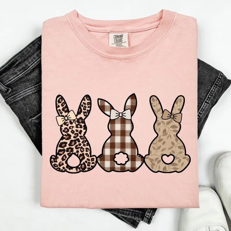 Retro Easter Bunnies, Patterns, Cute, Leopard, Rabbits Tshirt Comfort Colors T-Shirt sold by Refinery Number One