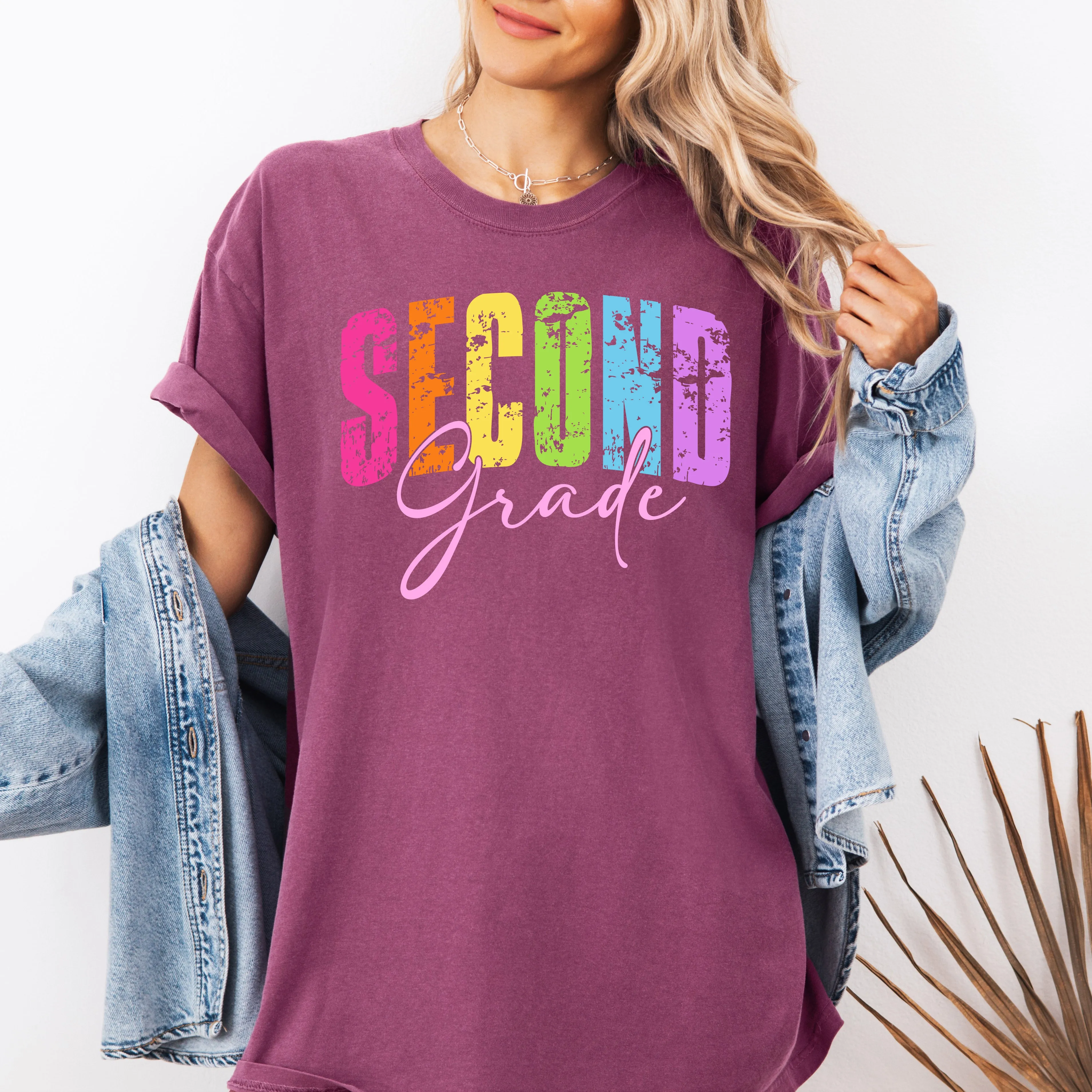 Second Grade, Retro, Teacher, Back to School, First Day of School, Cute, Teacher Appreciation, Coquette, Comfort Colors T-Shirt sold by Refinery Number One