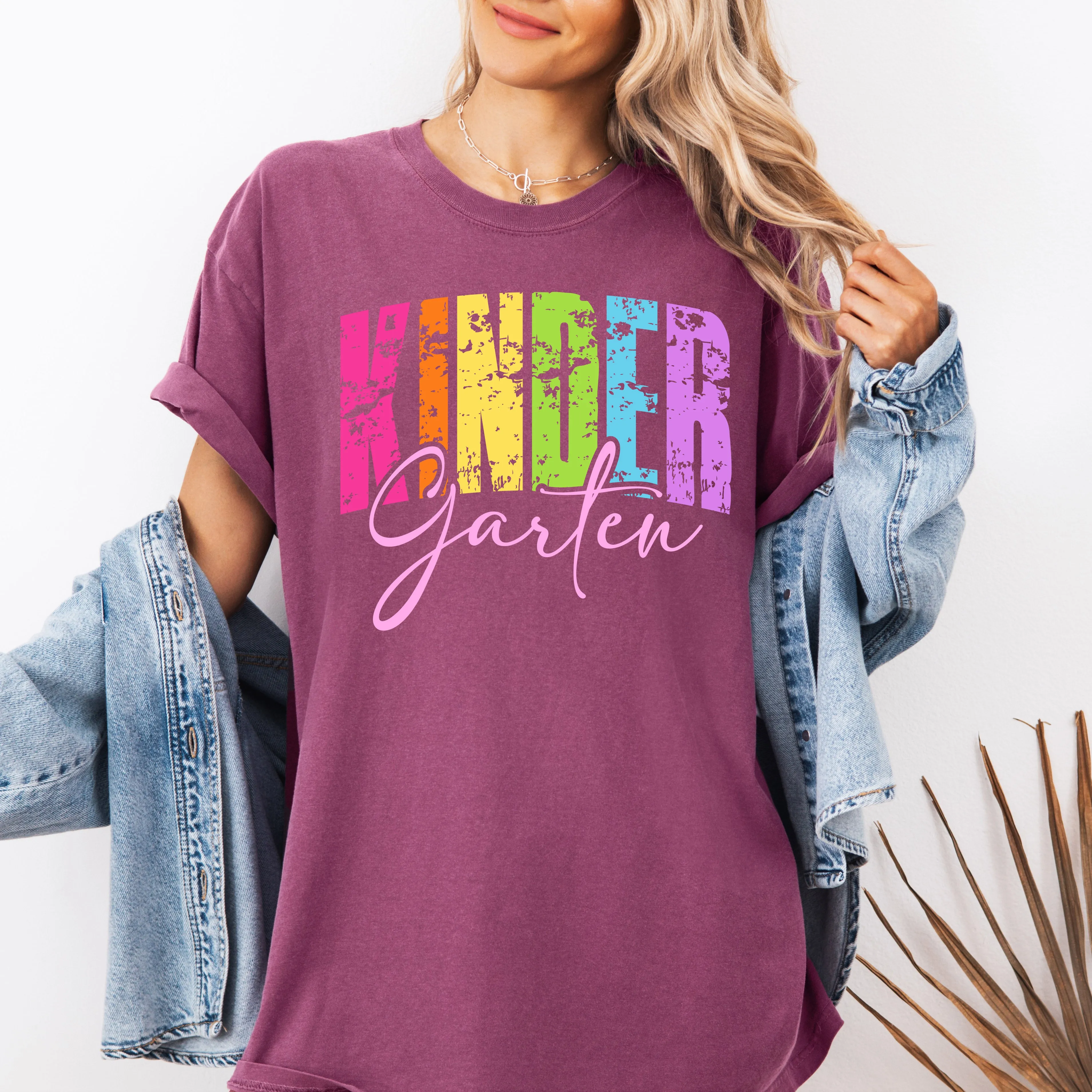 Kindergarten, Retro, Teacher, Back to School, First Day of School, Cute, Teacher Appreciation, Coquette, Comfort Colors T-Shirt sold by Refinery Number One product image thumbnail 2