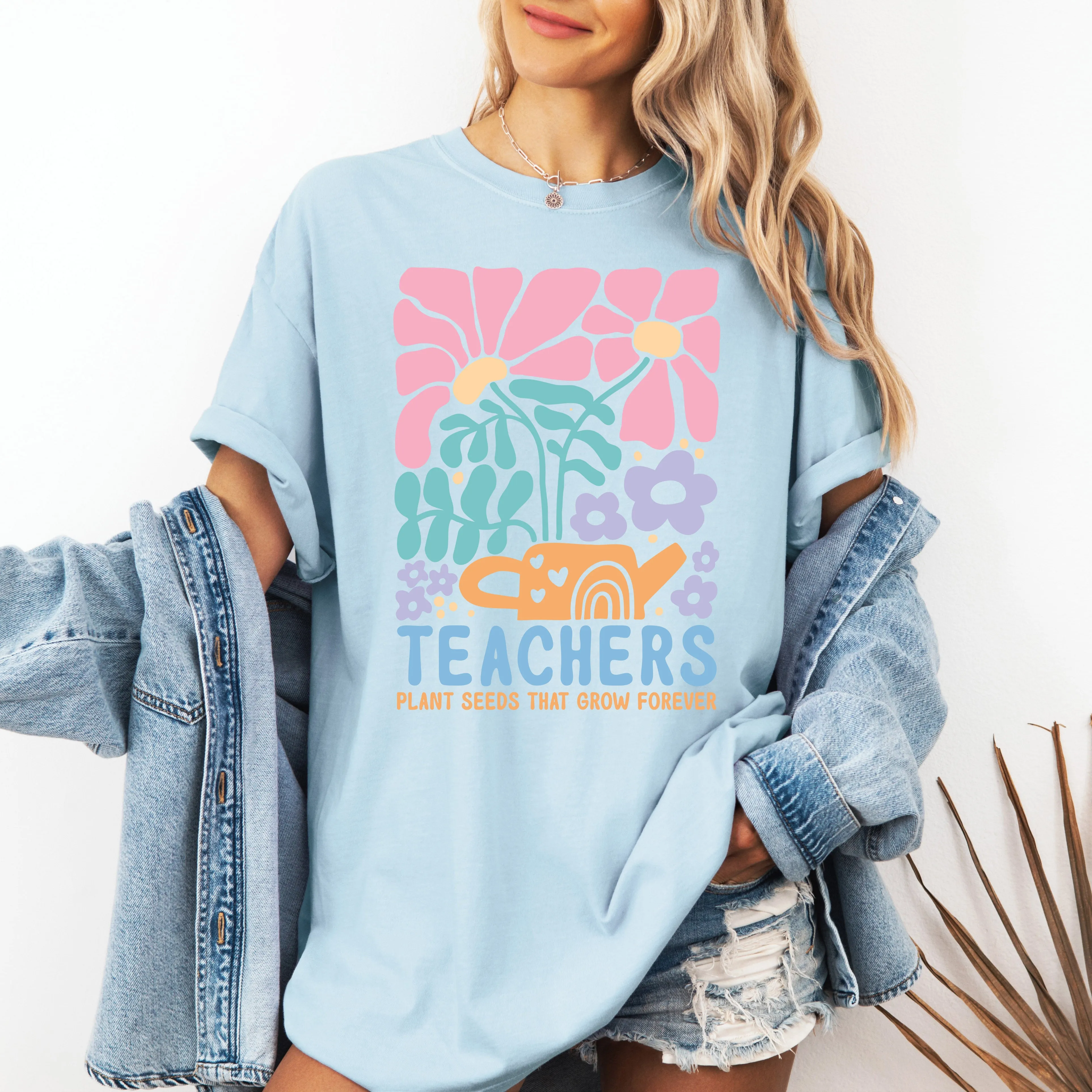 Teachers Plant Seeds Boho, Floral, Back to School, First Day of School, Cute, Teacher Appreciation, Coquette, Comfort Colors T-Shirt sold by Refinery Number One product image thumbnail 4