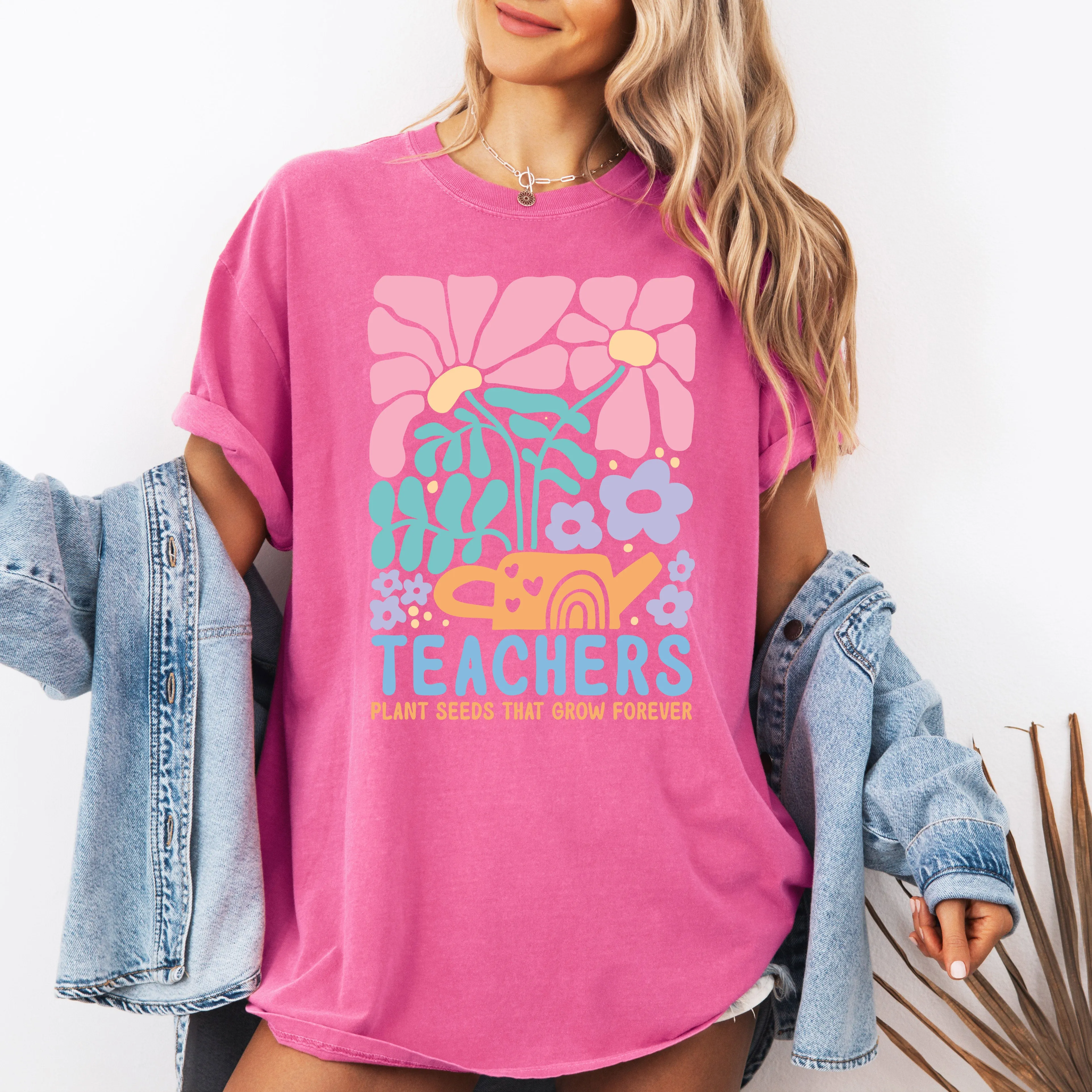 Teachers Plant Seeds Boho, Floral, Back to School, First Day of School, Cute, Teacher Appreciation, Coquette, Comfort Colors T-Shirt sold by Refinery Number One product image thumbnail 5