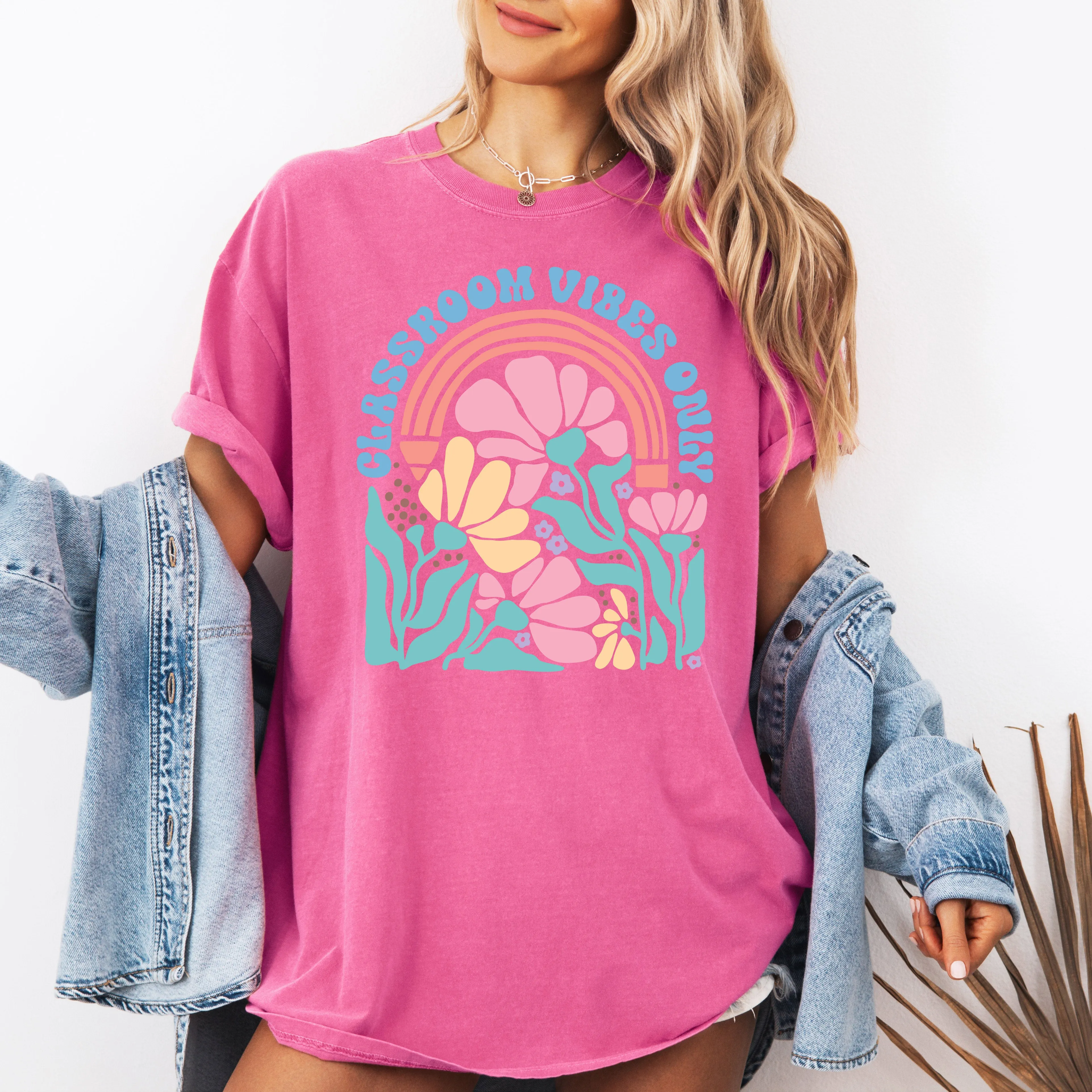 Classroom Vibes Only, Boho, Floral, Back to School, First Day of School, Cute, Teacher Appreciation, Coquette, Comfort Colors T-Shirt sold by Refinery Number One product image thumbnail 5
