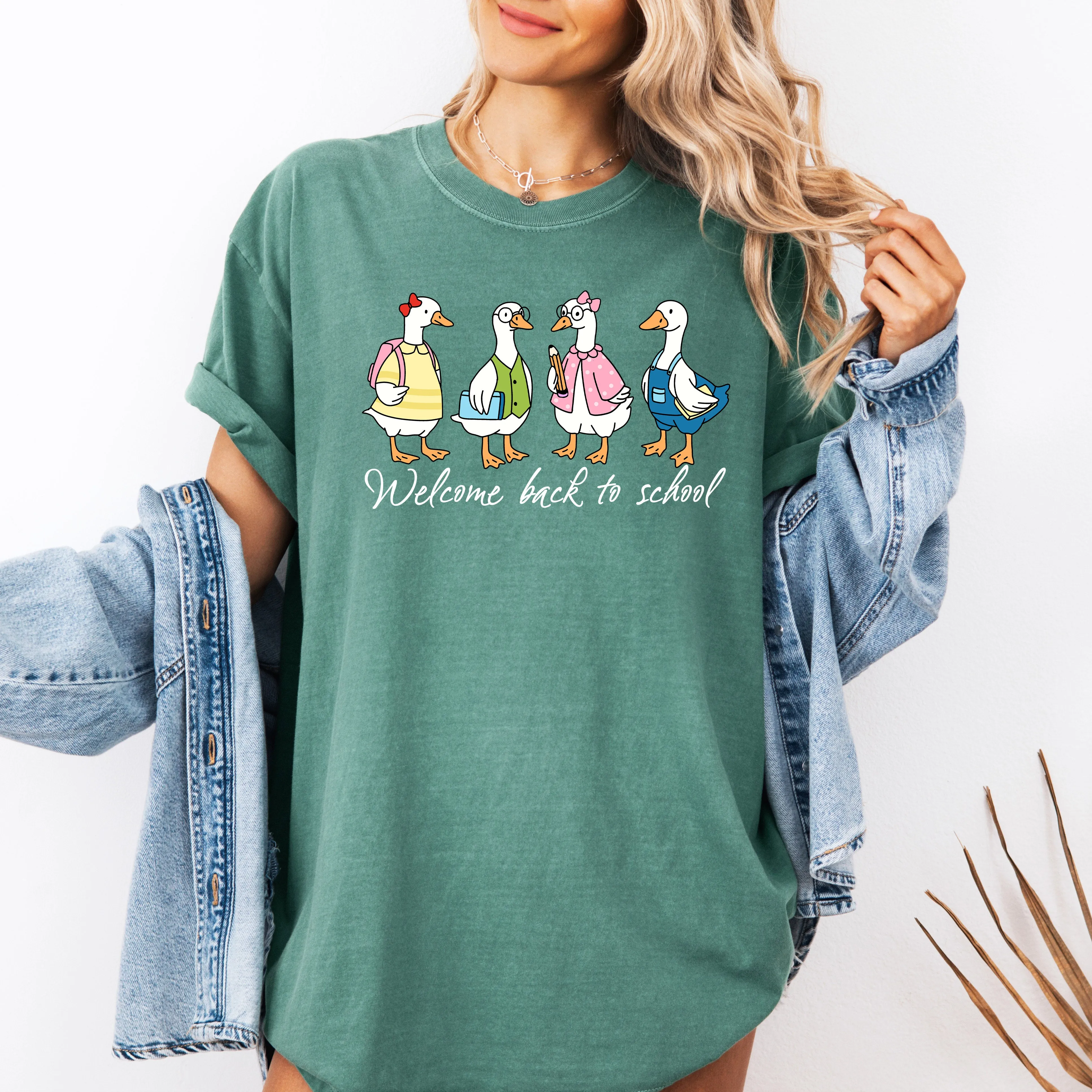 Back to School, Teacher, Goose, Funny, First Day of School, Cute, Teacher Appreciation, Coquette, Comfort Colors T-Shirt sold by Refinery Number One product image thumbnail 2