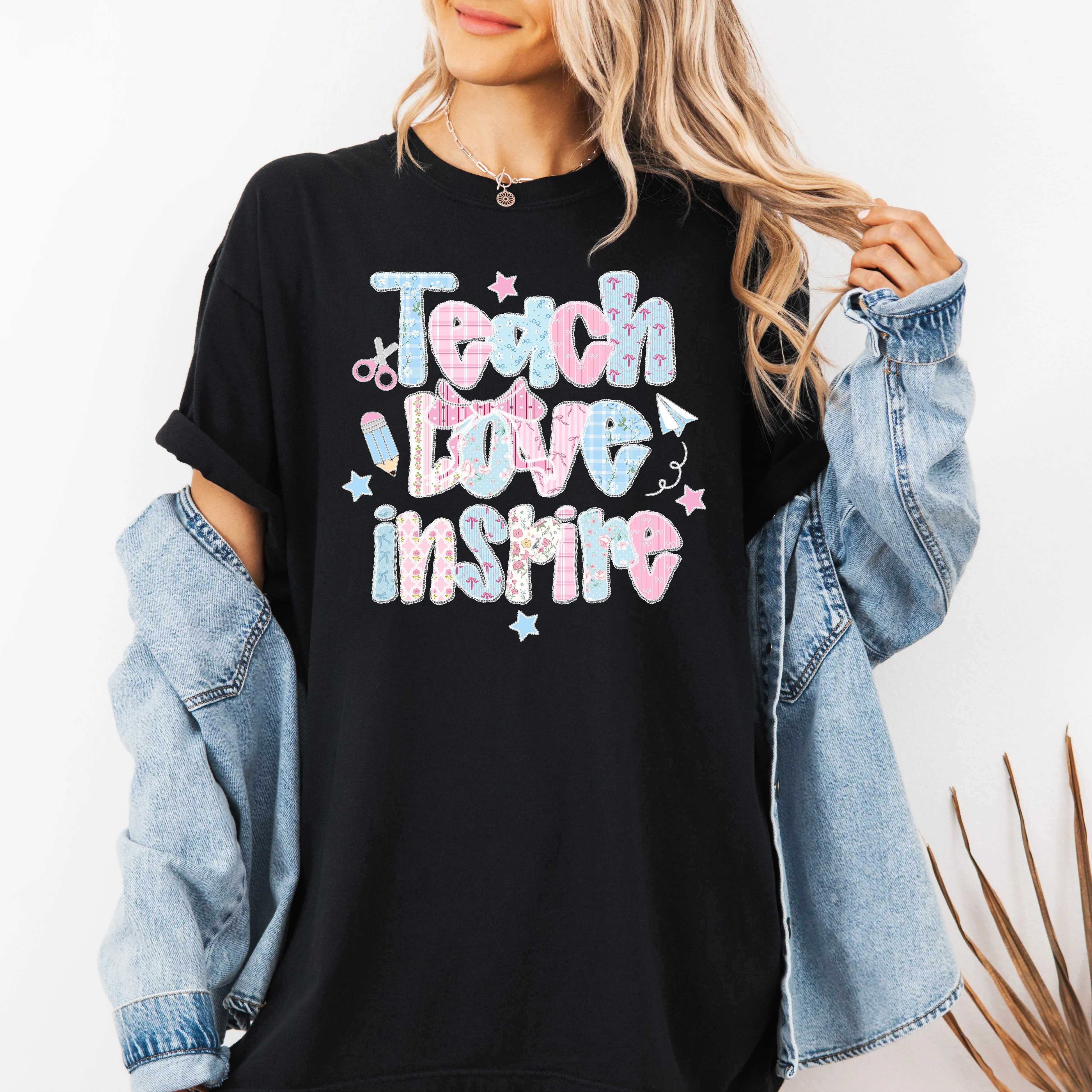 Teach Love Inspire, Pastel, Teacher, Back to School, First Day of School, Cute, Teacher Appreciation, Coquette, Comfort Colors T-Shirt sold by Refinery Number One product image thumbnail 2