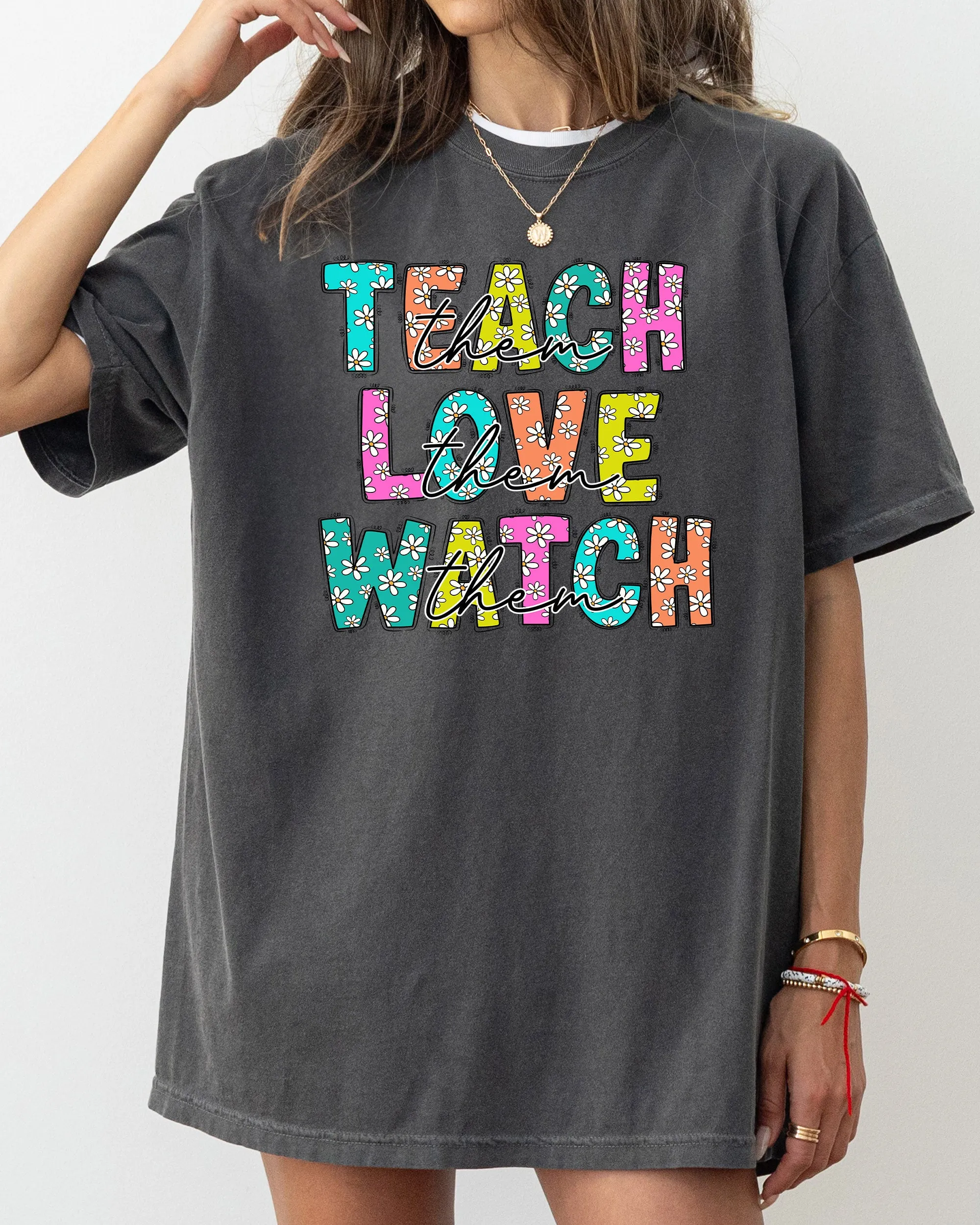 Teach Love Watch, Teacher, Back to School, First Day of School, Cute, Teacher Appreciation, Coquette, Comfort Colors T-Shirt sold by Refinery Number One product image thumbnail 2