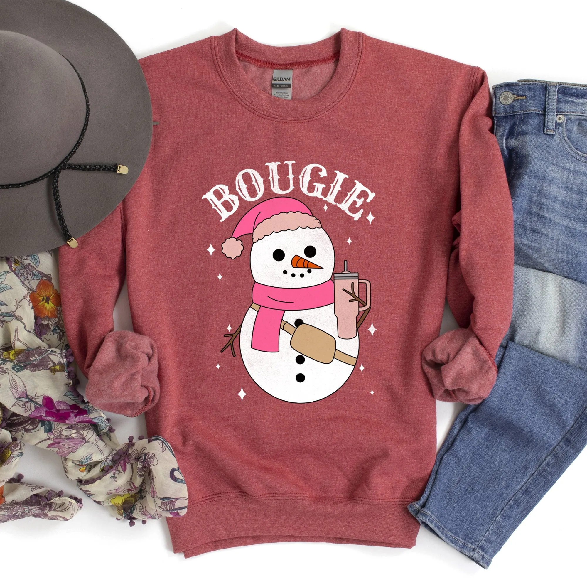 Bougie Snowman, Christmas, BooJee Sweatshirt sold by Refinery Number One product image thumbnail 3