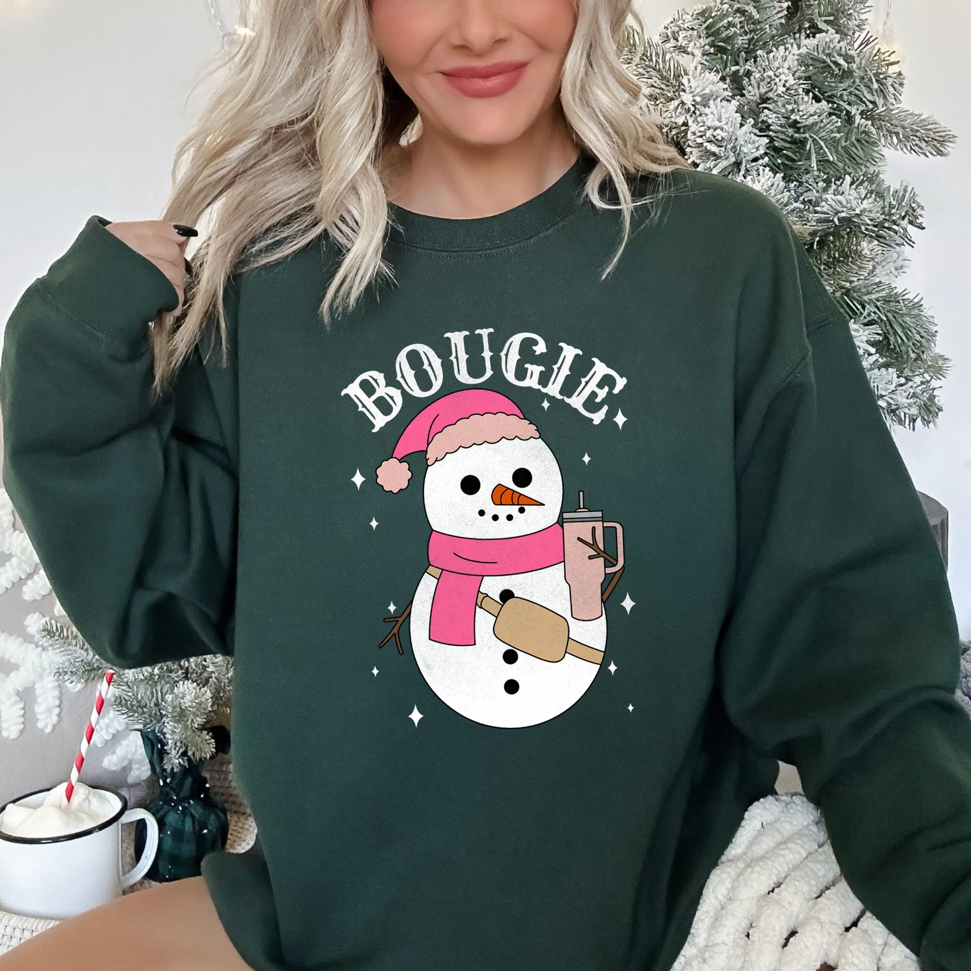Bougie Snowman, Christmas, BooJee Sweatshirt sold by Refinery Number One