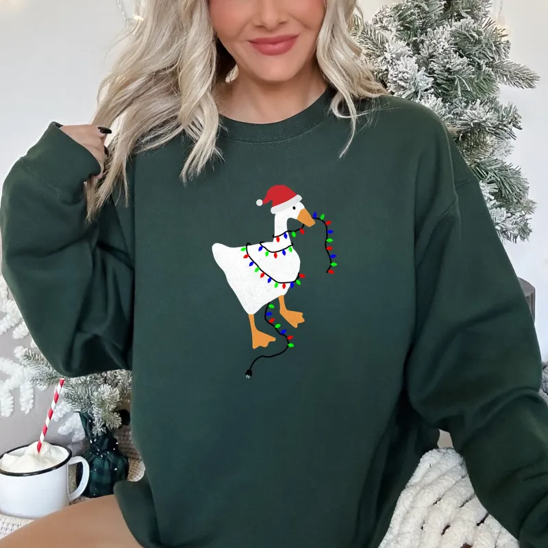 Christmas Goose Lights Retro Sweatshirt sold by Refinery Number One