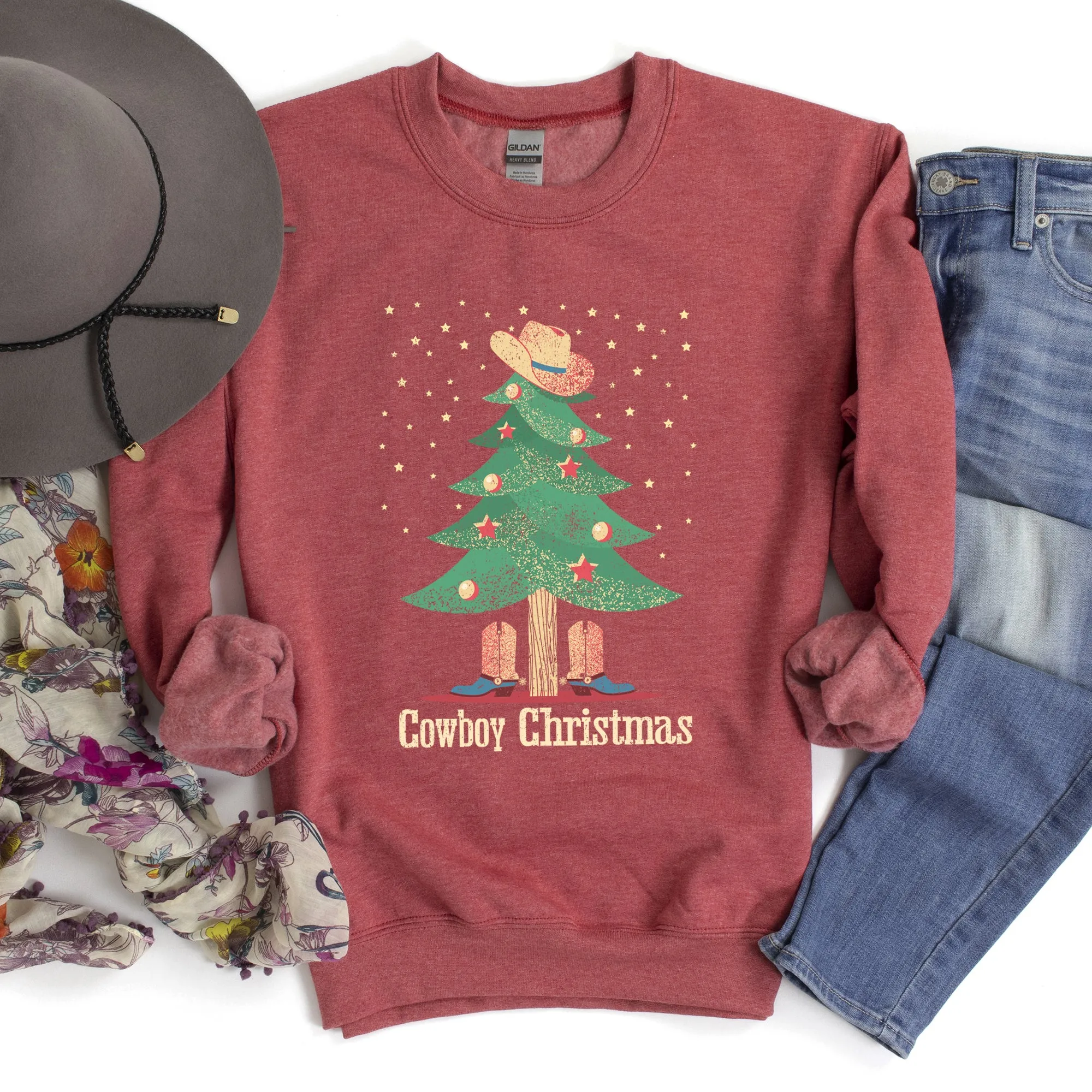 Cowboy Christmas Boots Sweatshirt sold by Refinery Number One product image thumbnail 3