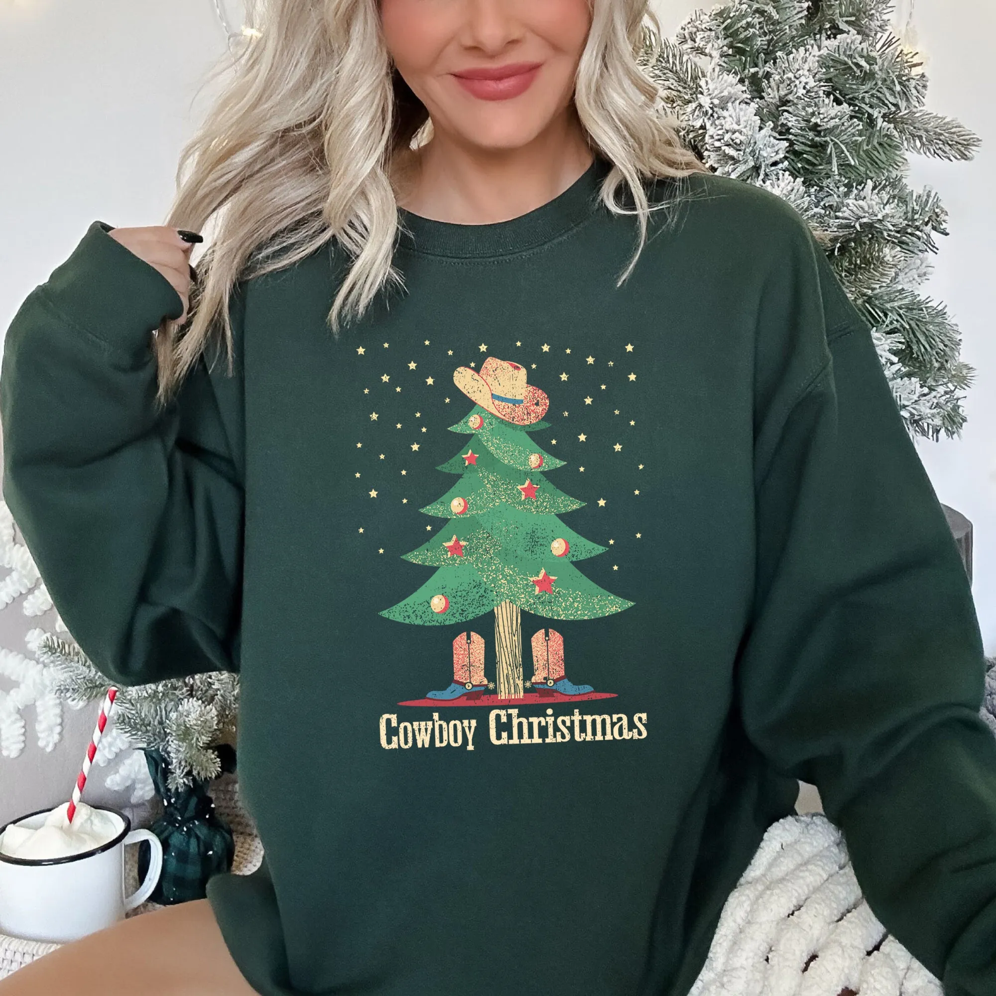 Cowboy Christmas Boots Sweatshirt sold by Refinery Number One