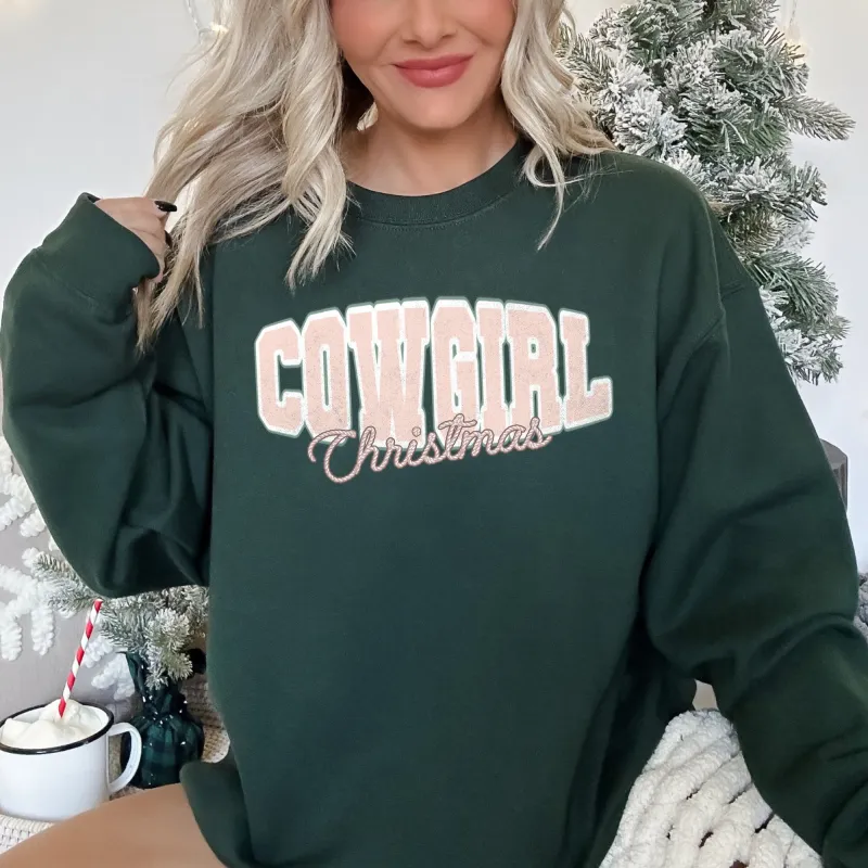 Cowgirl Christmas Retro Sweatshirt sold by Refinery Number One
