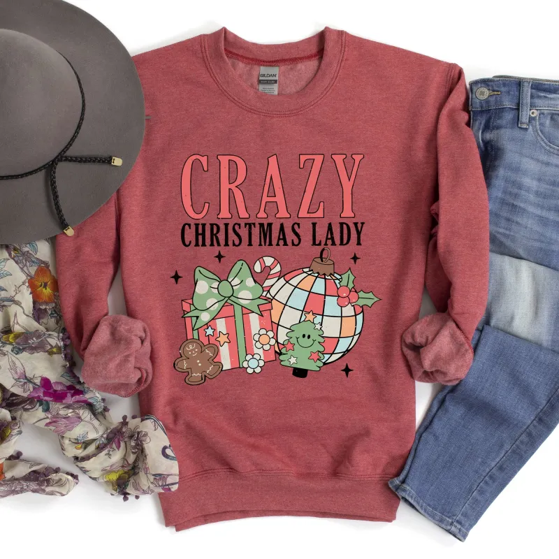 Crazy Christmas Lady Retro Sweatshirt sold by Refinery Number One