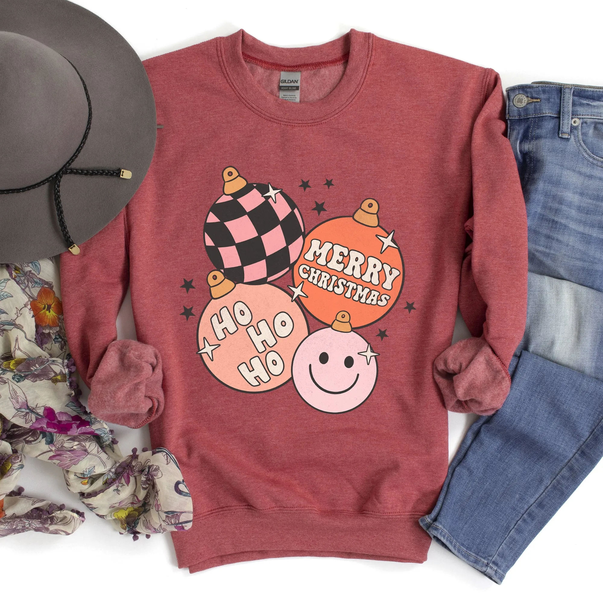 Ho Ho Ho Merry Christmas Retro Sweatshirt sold by Refinery Number One product image thumbnail 4