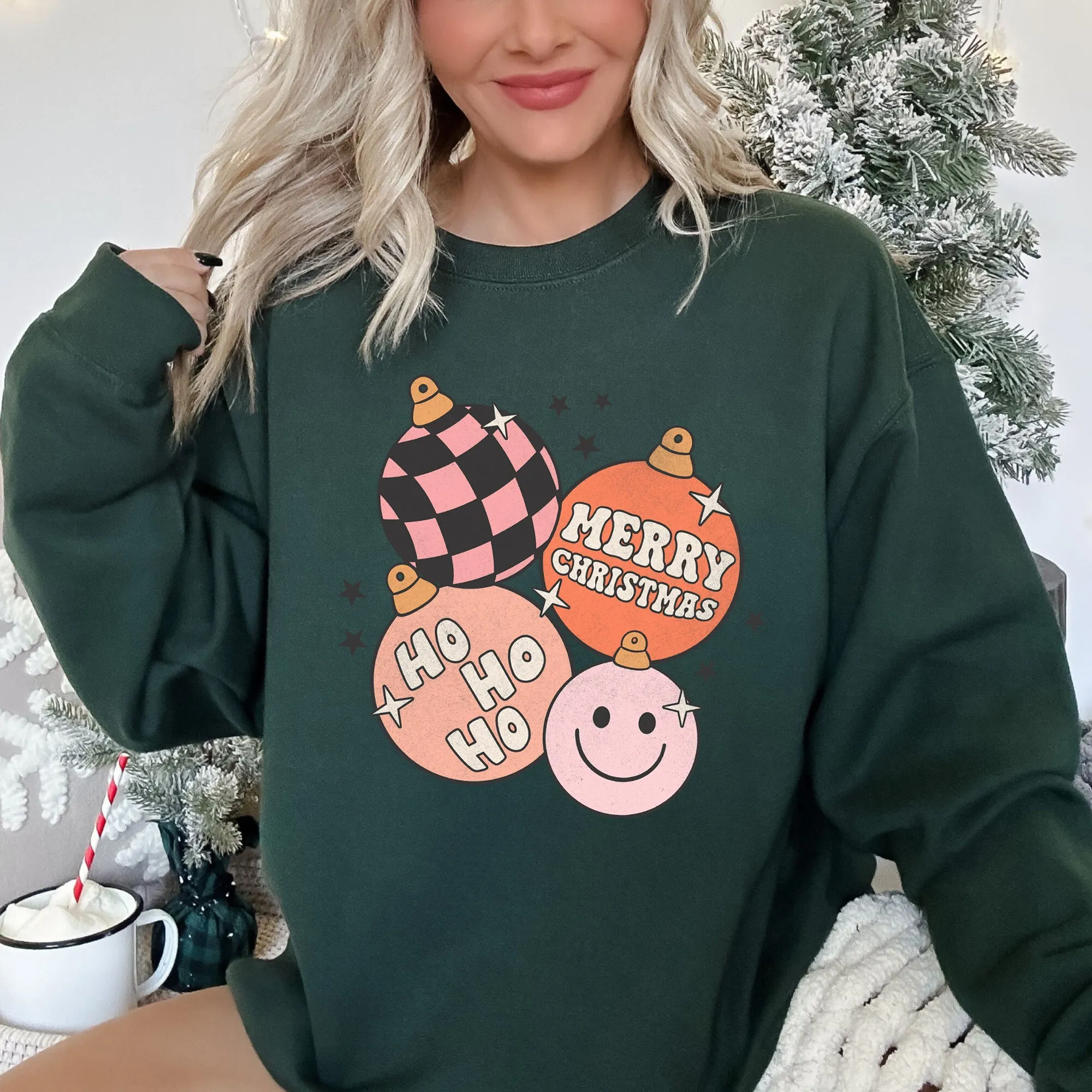 Ho Ho Ho Merry Christmas Retro Sweatshirt sold by Refinery Number One product image thumbnail 2