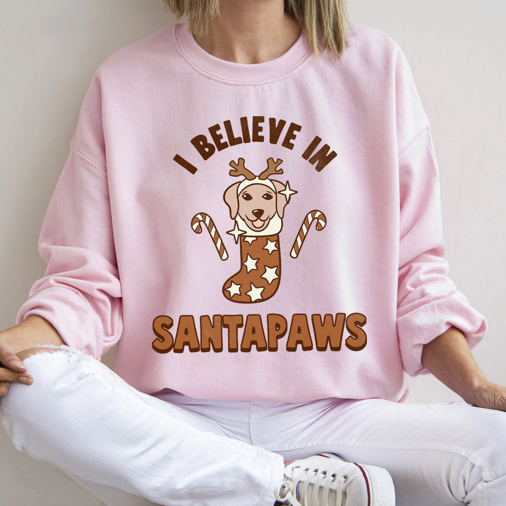 I Believe In Santa, Dog Lover Christmas Sweatshirt sold by Refinery Number One product image thumbnail 2