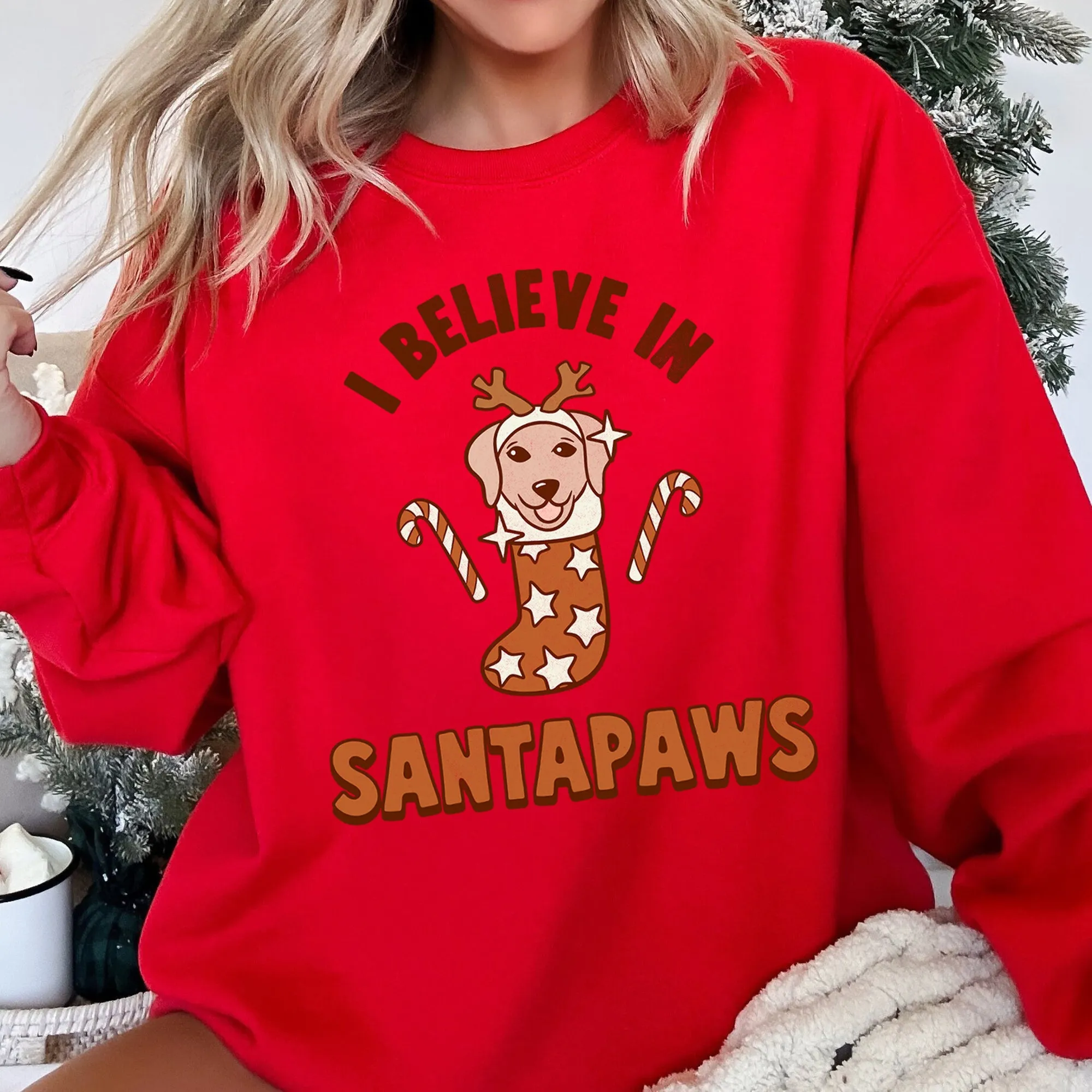 I Believe In Santa, Dog Lover Christmas Sweatshirt sold by Refinery Number One product image thumbnail 3