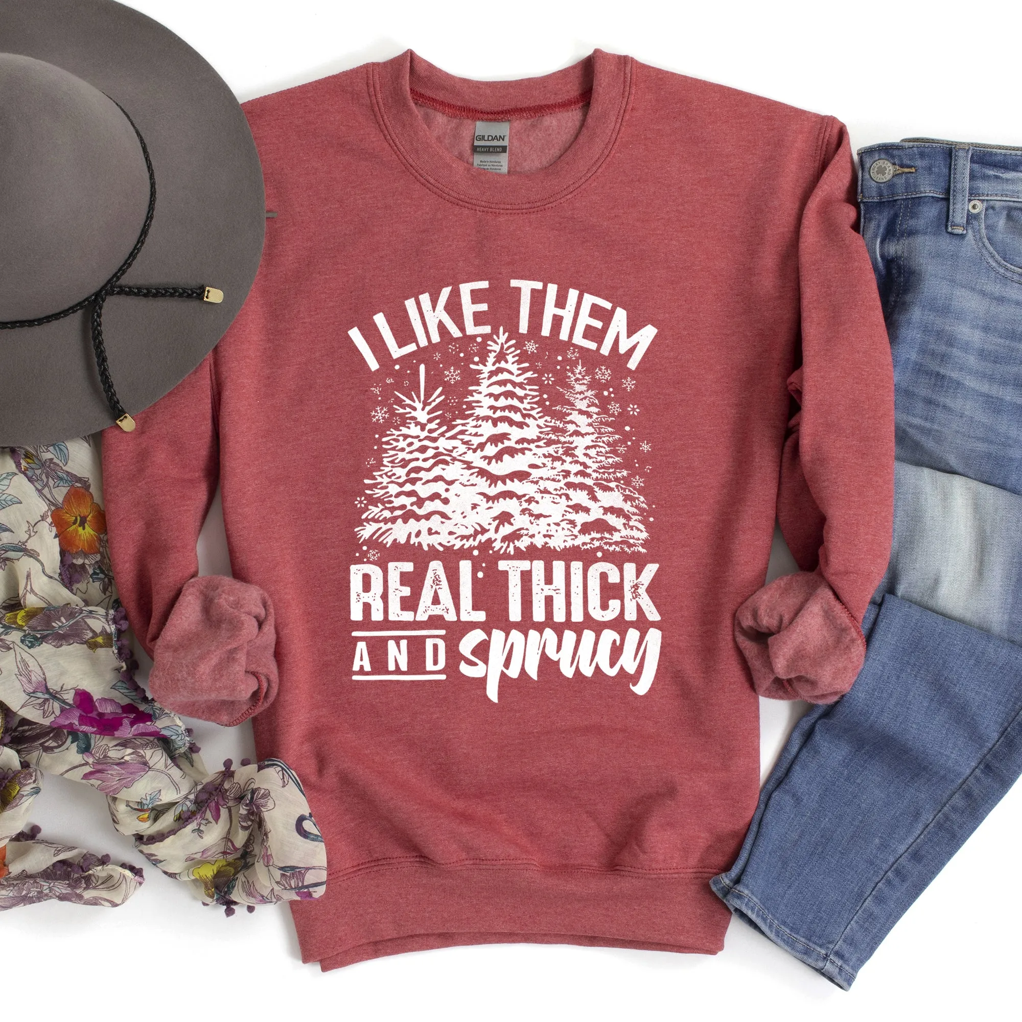 I Like Them Real Thick Christmas Sweatshirt sold by Refinery Number One product image thumbnail 3