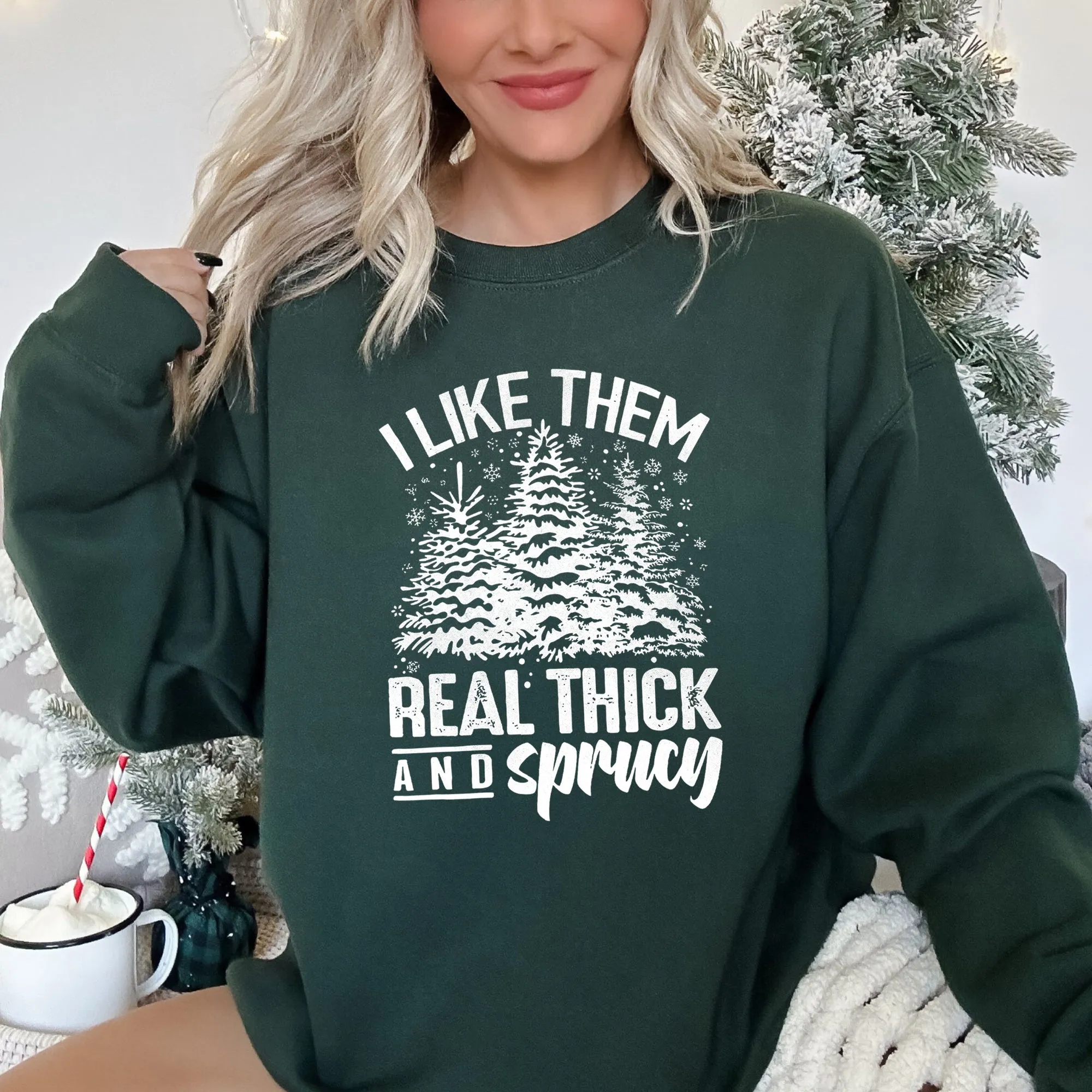 I Like Them Real Thick Christmas Sweatshirt sold by Refinery Number One