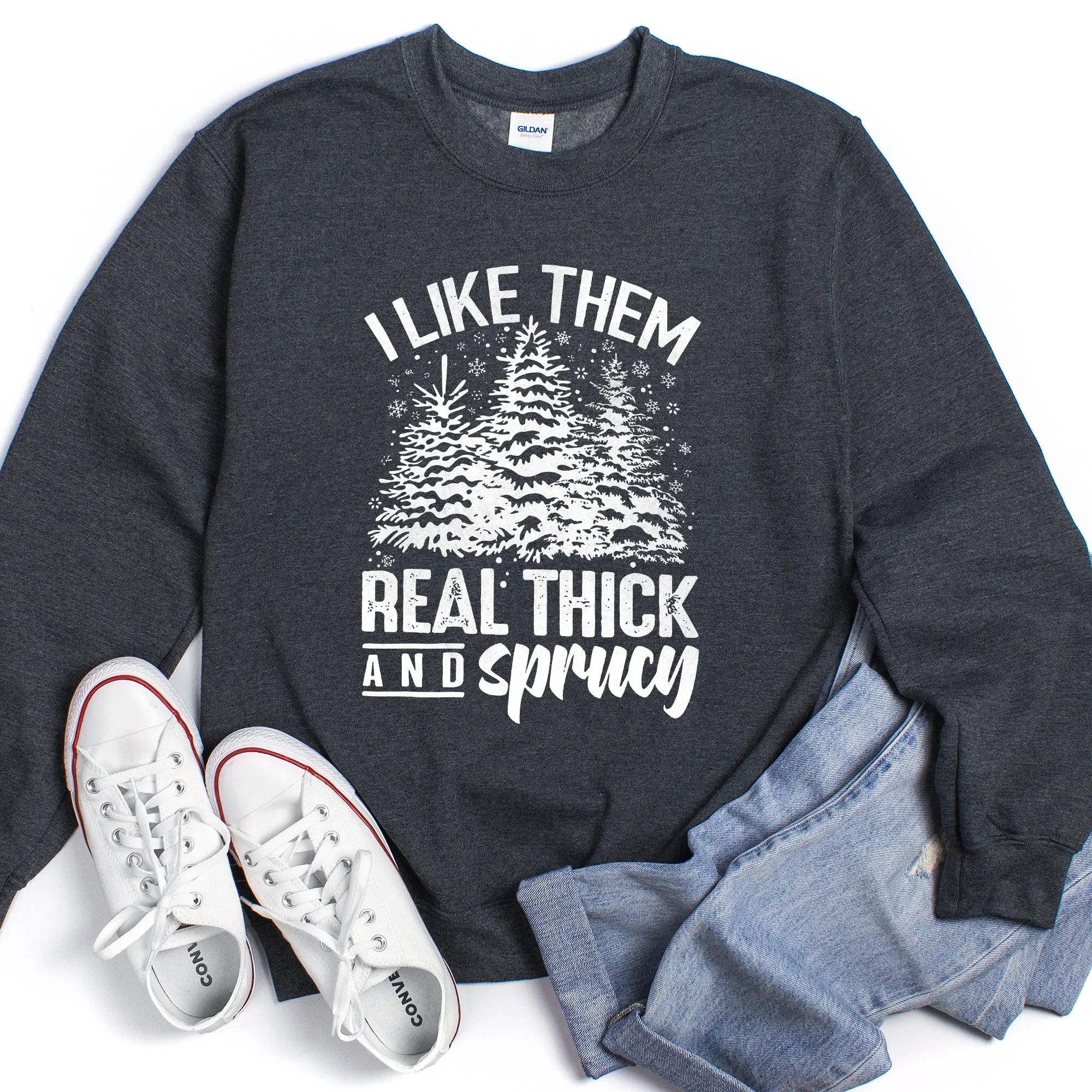 I Like Them Real Thick Christmas Sweatshirt sold by Refinery Number One product image thumbnail 2