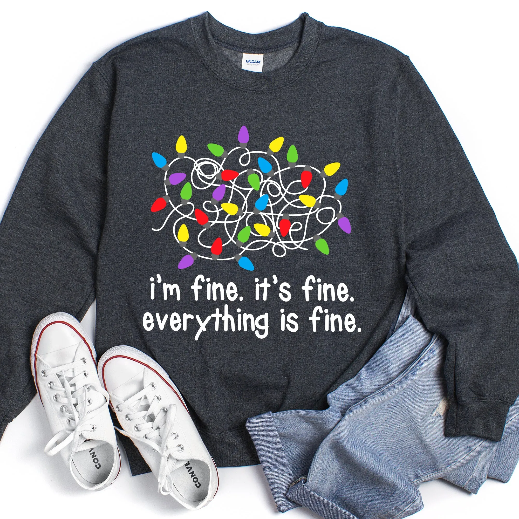 I'm Fine, It's Fine, Everything Is Fine, Christmas Sweatshirt sold by Refinery Number One product image thumbnail 2