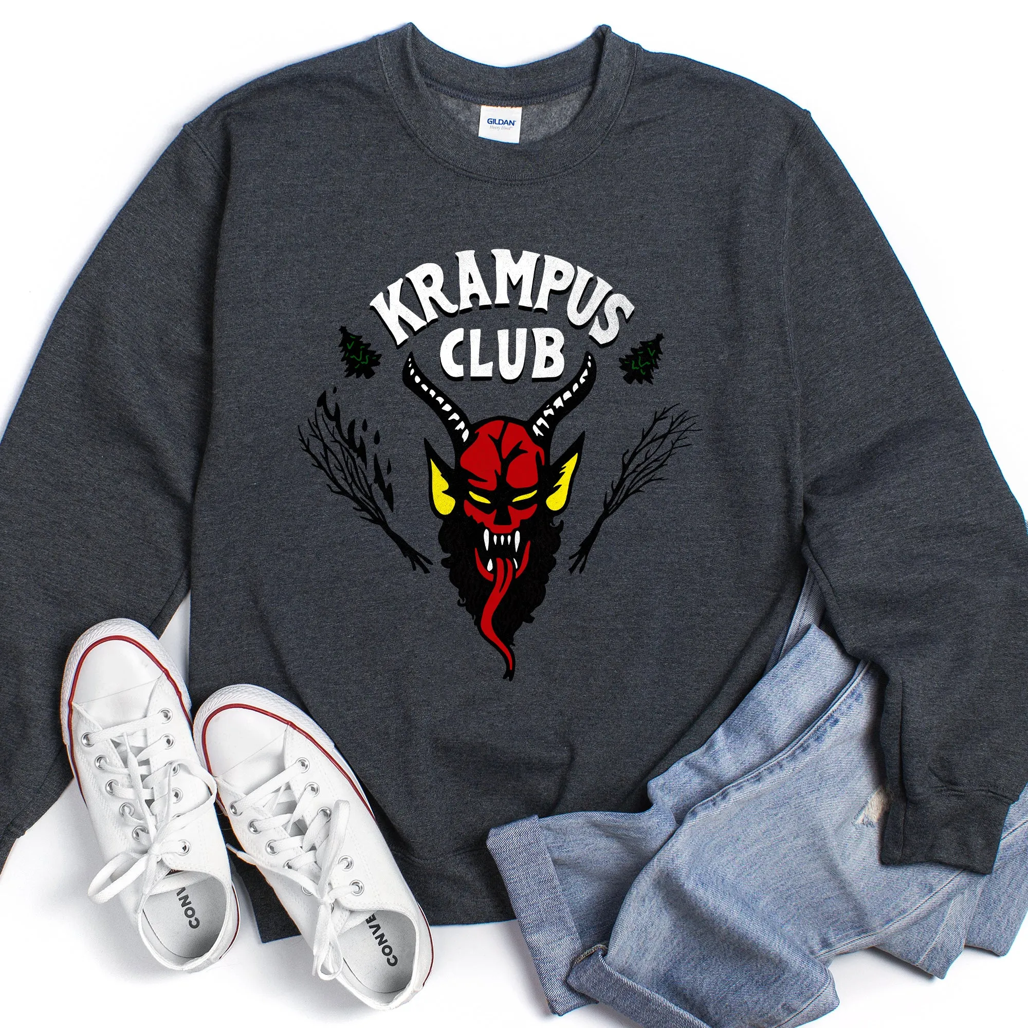 Krampus Club, Stranger, Naughty, Christmas Sweatshirt sold by Refinery Number One product image thumbnail 3