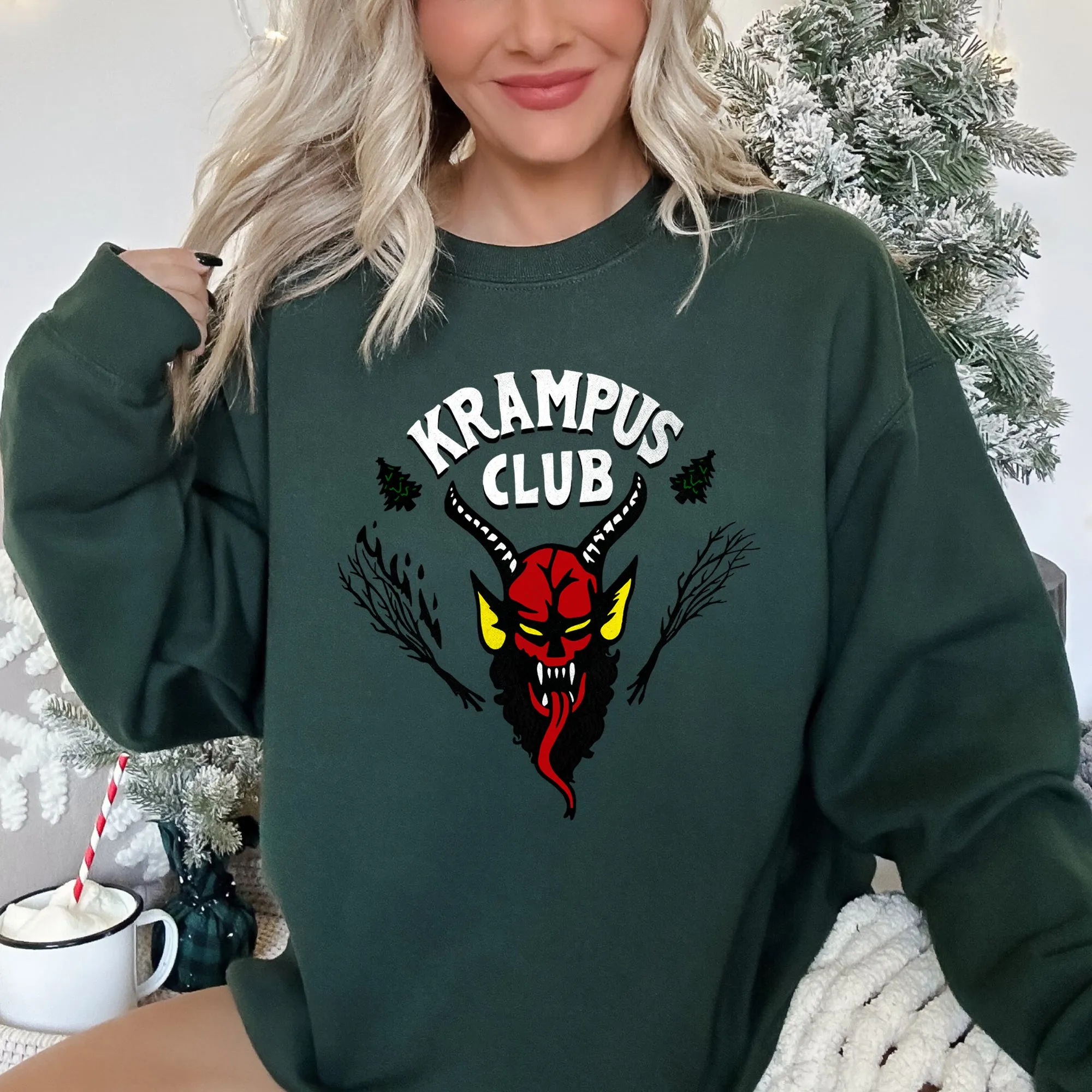 Krampus Club, Stranger, Naughty, Christmas Sweatshirt sold by Refinery Number One product image thumbnail 2