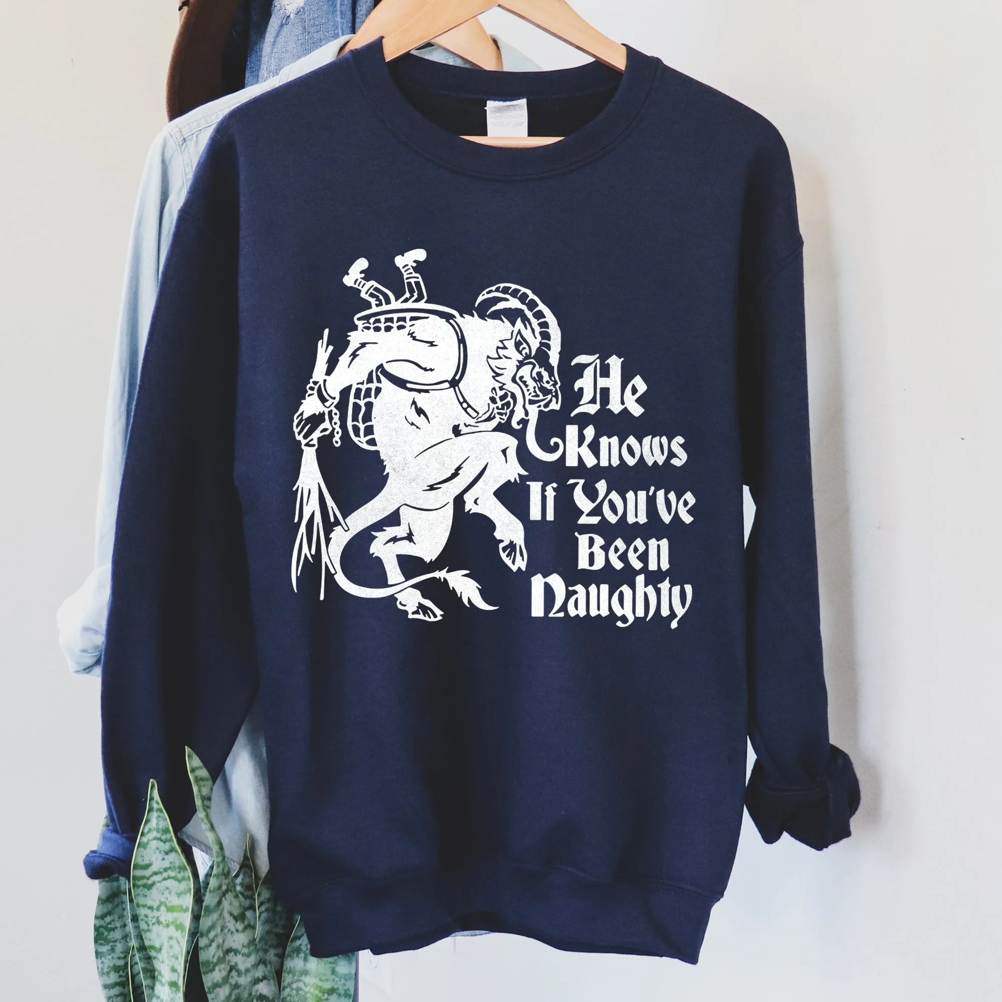 Krampus, Naughty, Santa Christmas Sweatshirt sold by Refinery Number One product image thumbnail 5