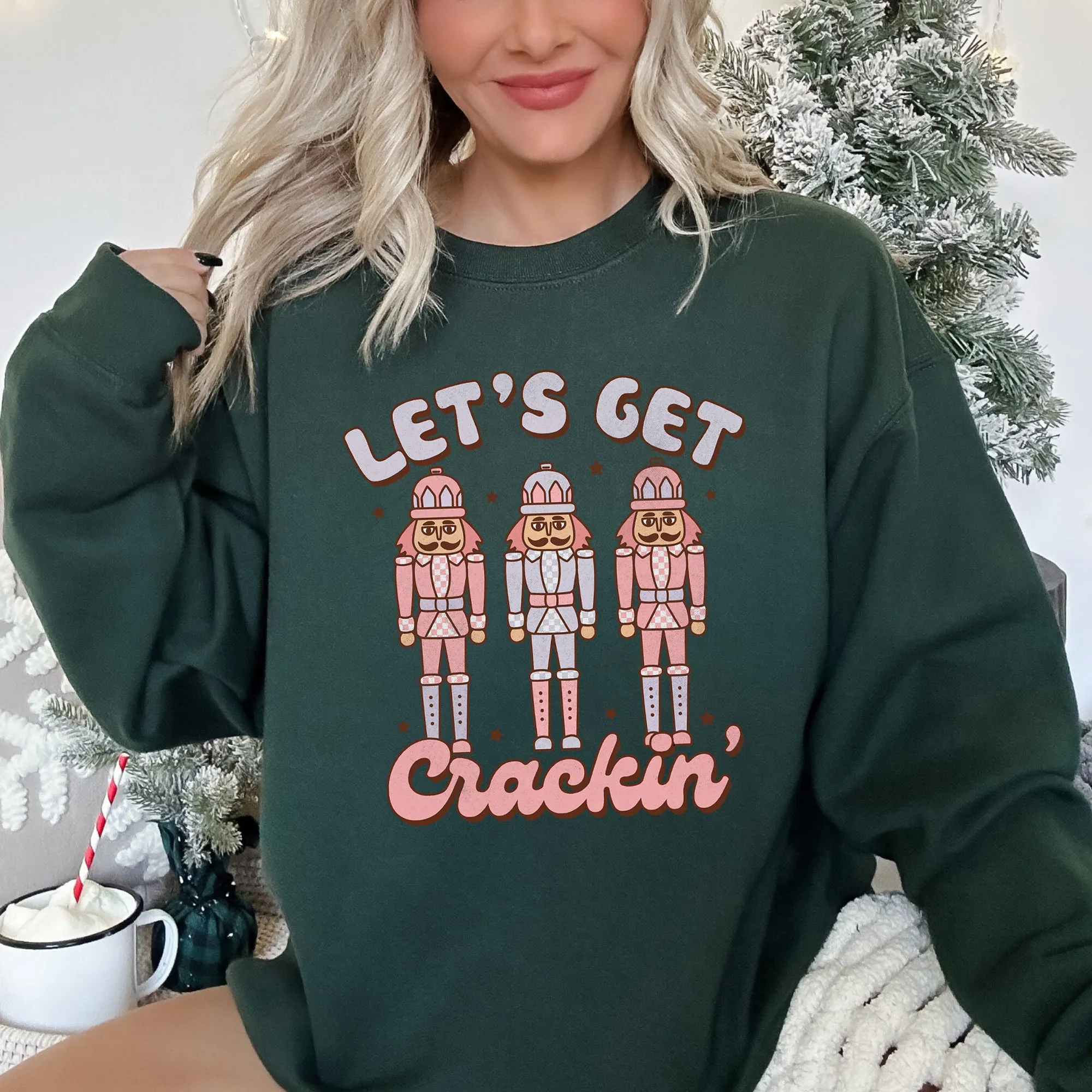 Let's Get Cracking, Nutcracker, Christmas Sweatshirt sold by Refinery Number One product image thumbnail 2