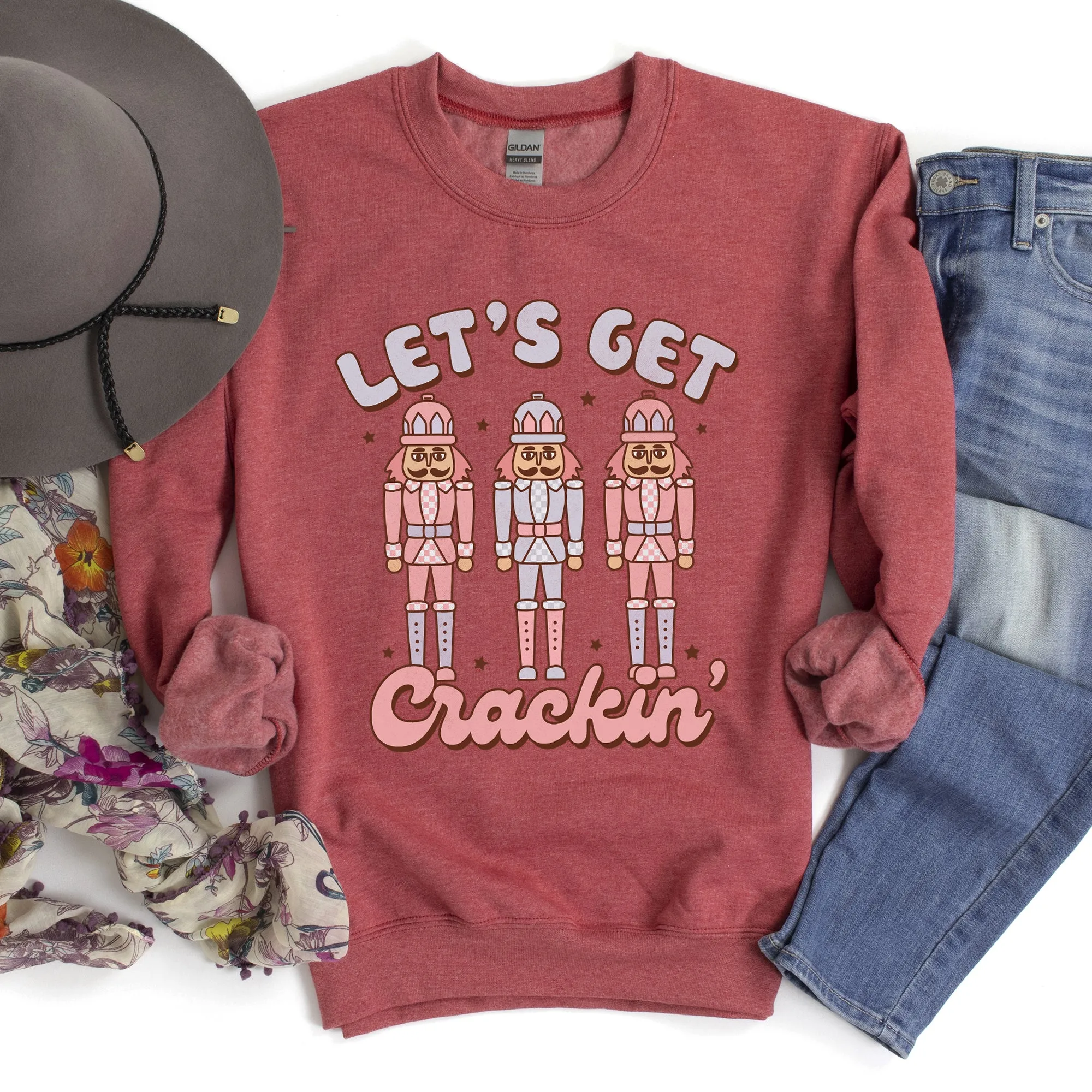 Let's Get Cracking, Nutcracker, Christmas Sweatshirt sold by Refinery Number One product image thumbnail 4