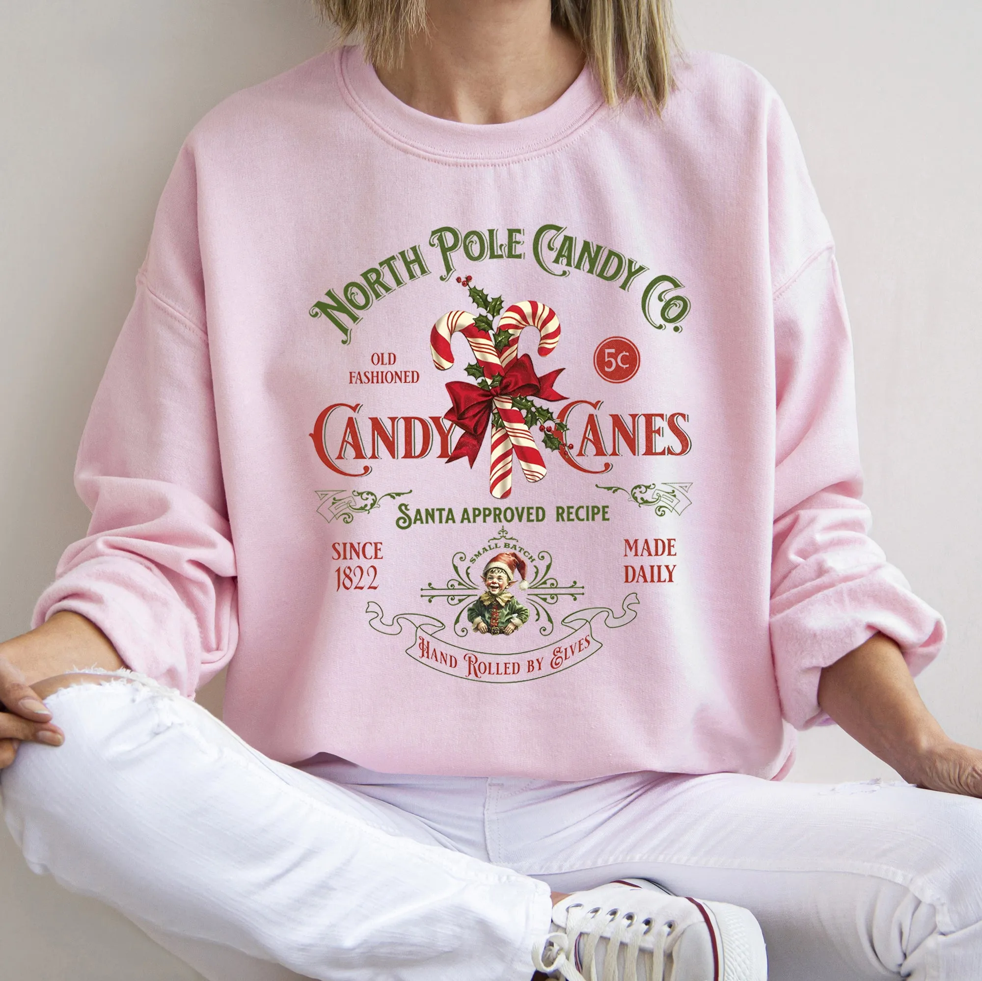North Pole Candy Company, Christmas Sweatshirt sold by Refinery Number One product image thumbnail 2