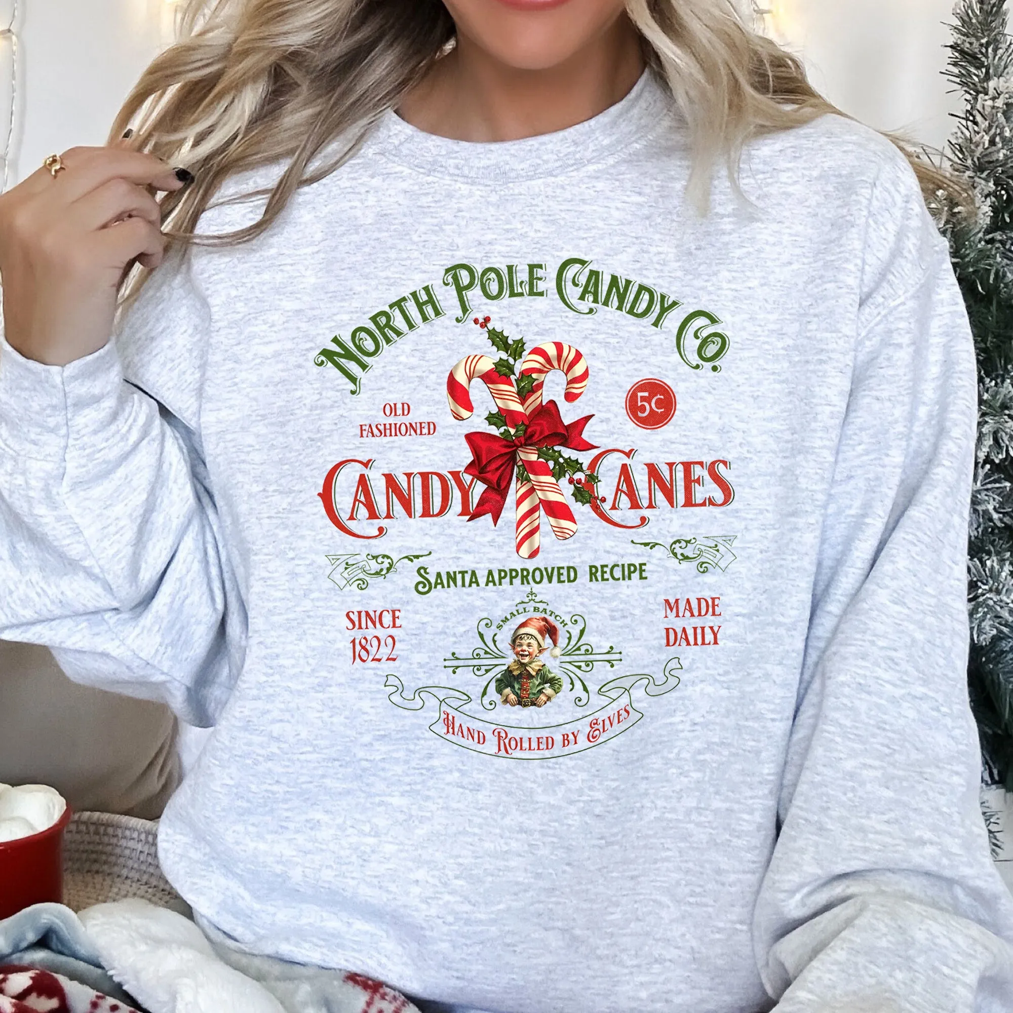 North Pole Candy Company, Christmas Sweatshirt sold by Refinery Number One product image thumbnail 5