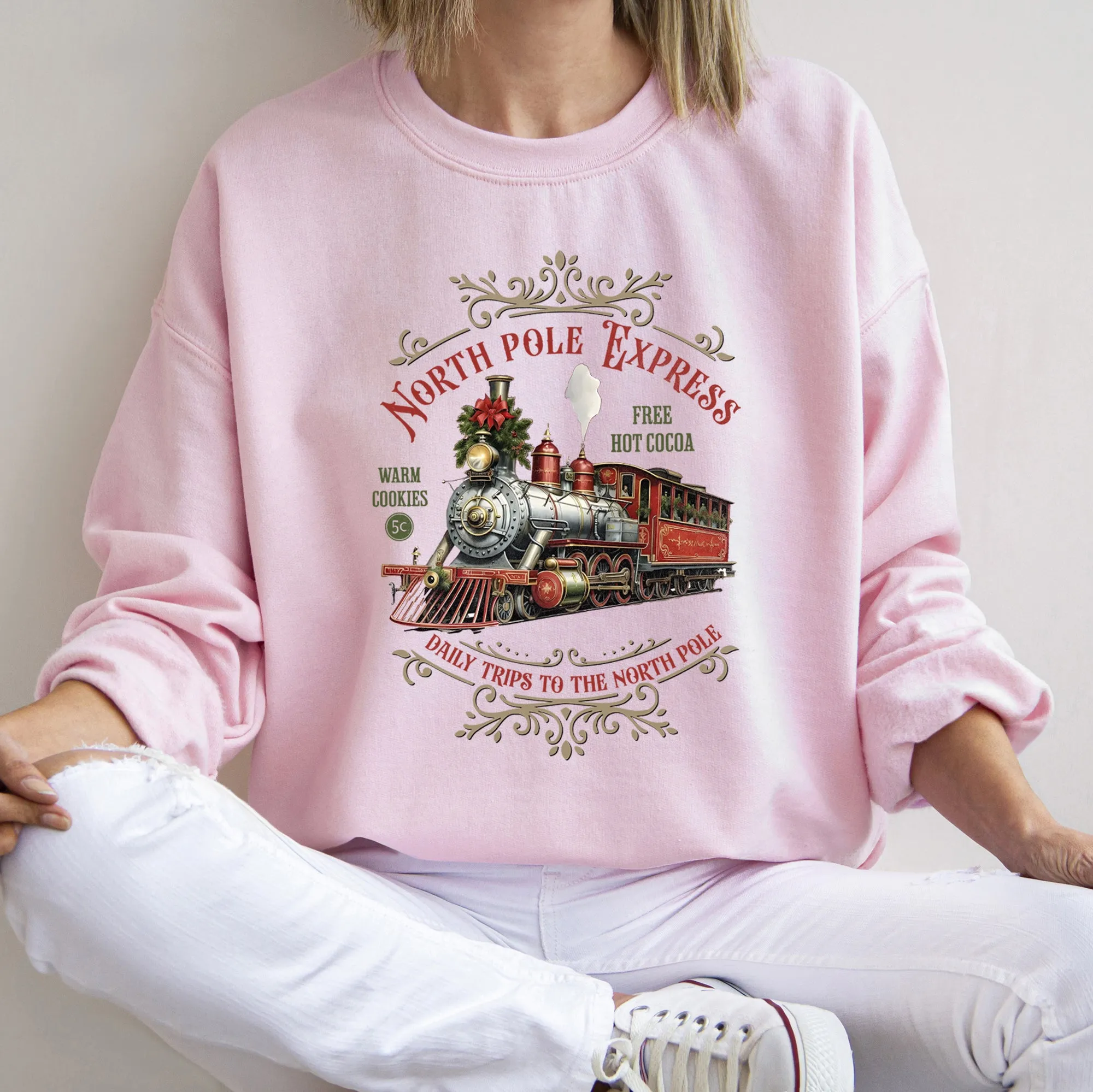 North Pole Express, Vintage Christmas Sweatshirt sold by Refinery Number One product image thumbnail 2